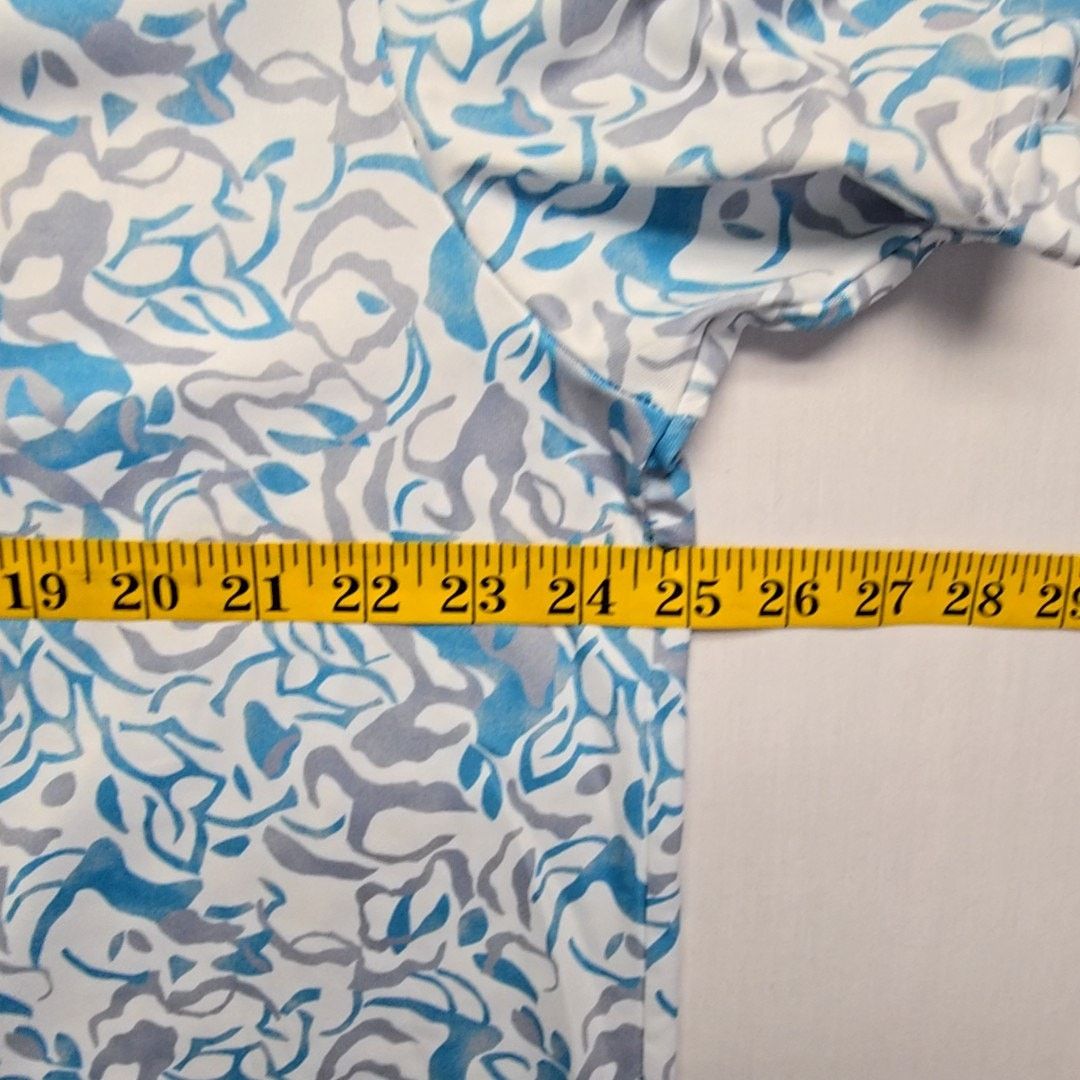 Hogan Ben Hogan Performance Polo XL Blue Gray Abstract Print Shirt Size US XL / EU 56 / 4 - 9 Thumbnail