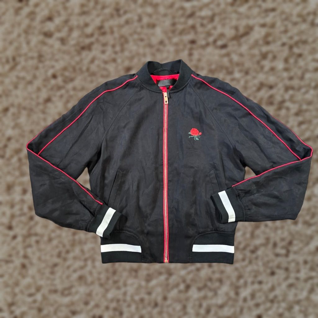 Rag & Bone Rag & Bone Jacket Womens XS Black Bomber Embroidery Satin Full Zip Casual Size XS / US 0-2 / IT 36-38 - 1 Thumbnail
