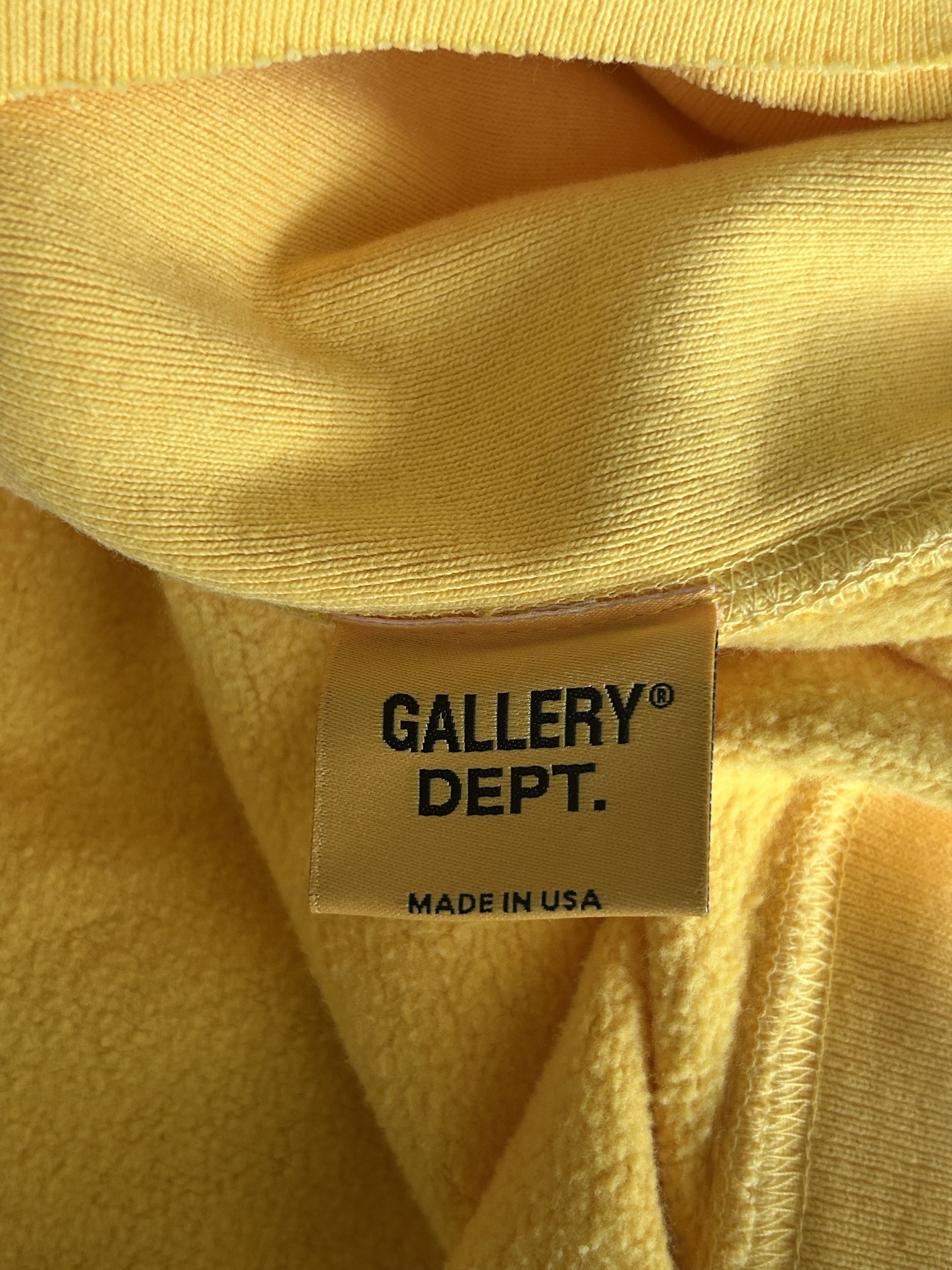 Gallery Dept. Gallery Dept Yellow & Black DEPT Logo Cut Off Hoodie Size US L / EU 52-54 / 3 - 4 Thumbnail