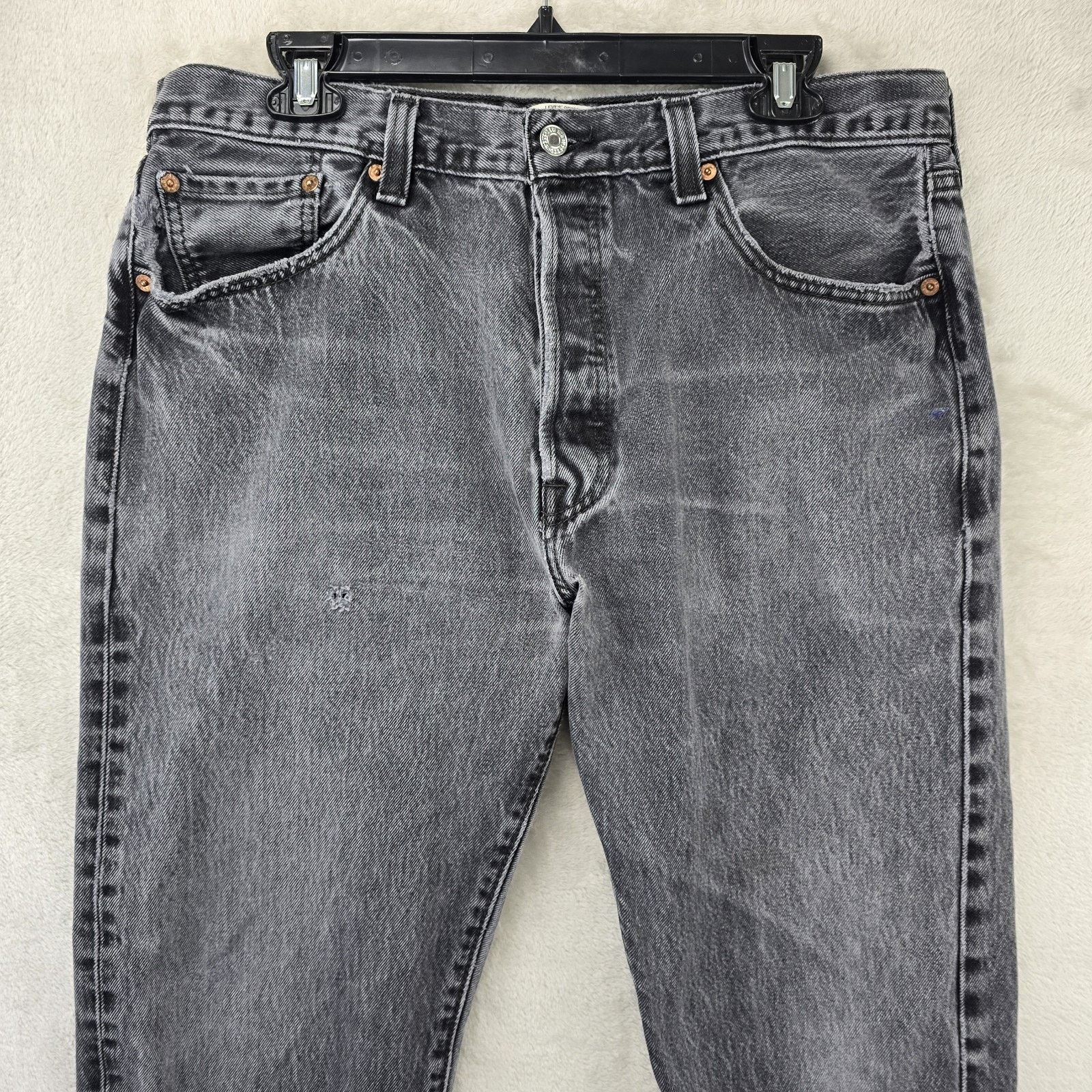 Levi's Levis 501 Jeans Mens 38x34 (Fits 34x30) Black Button Fly Y2K Size US 34 / EU 50 - 2 Thumbnail