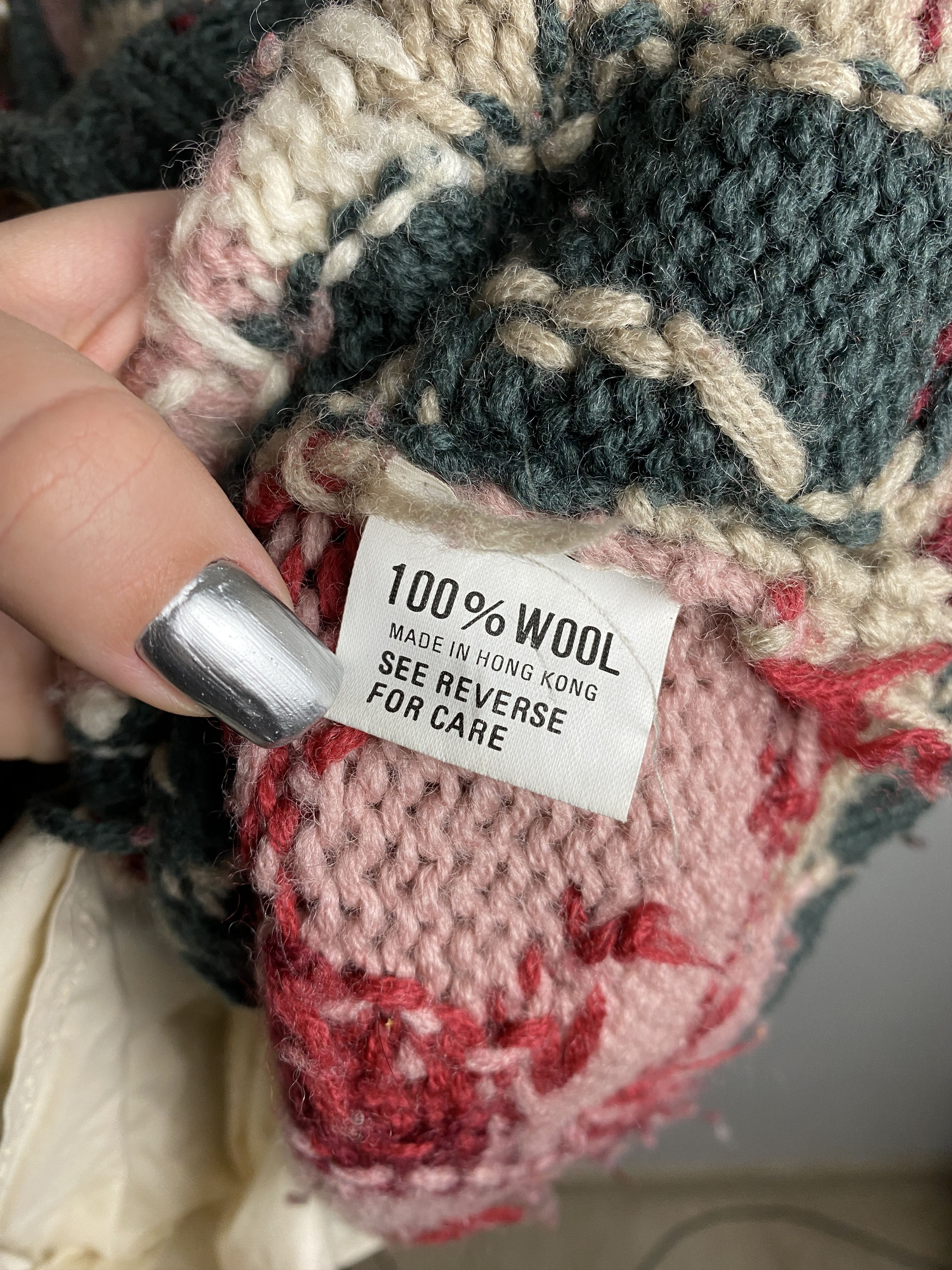 Handmade × Vintage Joseph Tricot vintage wool hand crafted floral cardigan Size ONE SIZE - 4 Thumbnail