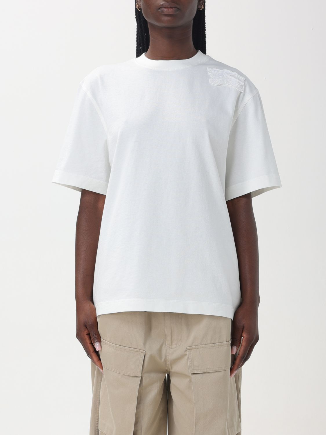 image of Burberry T-Shirt Woman White, Women's (Size Large)