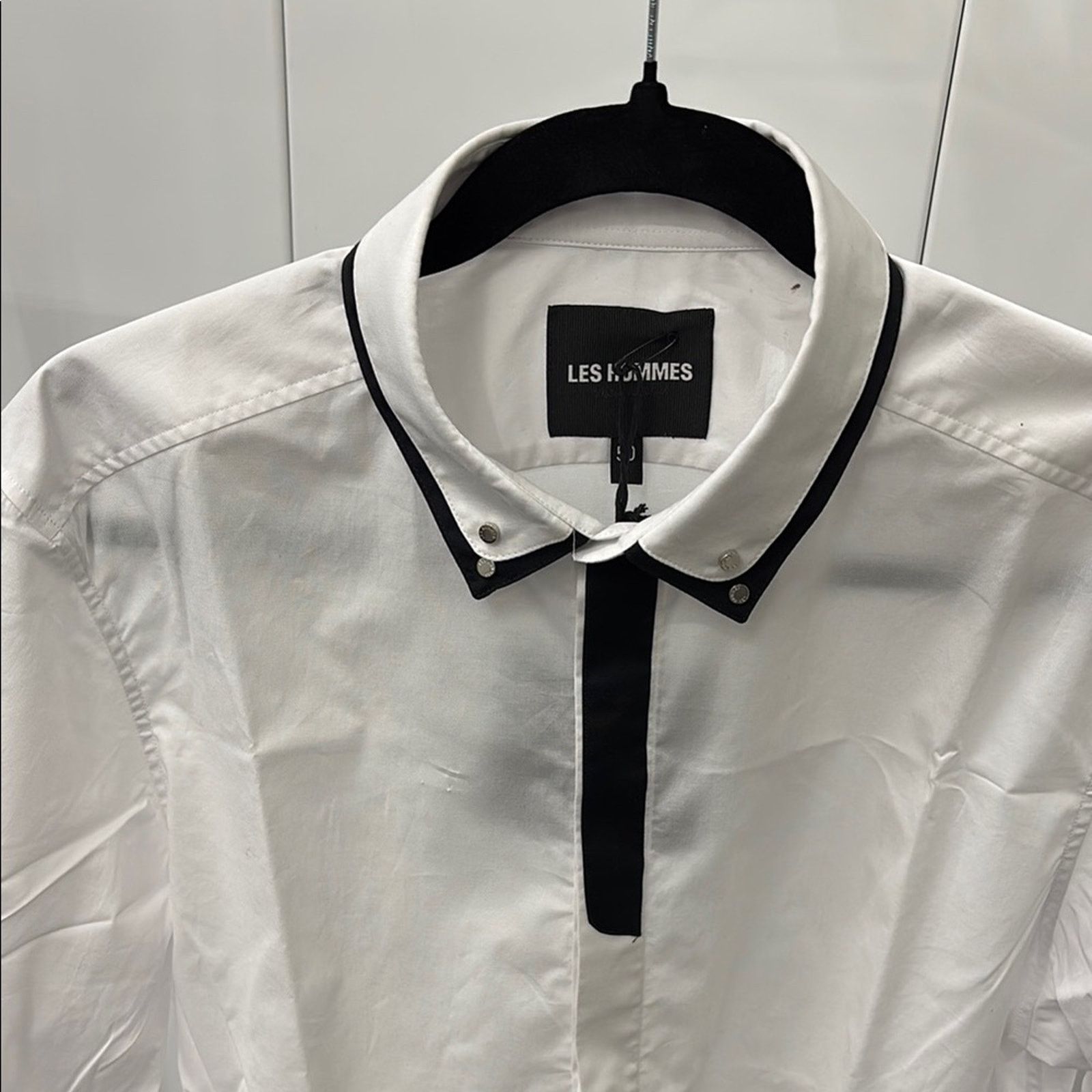 Les Hommes NWT Les Hommes Black and White Dress Shirt with Modern Sz 50 Size US L / EU 52-54 / 3 - 1 Thumbnail