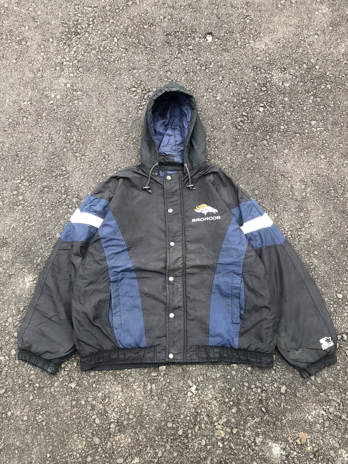Vintage Vintage 90s Starter NFL Denver Broncos Hooded Jacket Size US XXL / EU 58 / 5 - 8 Thumbnail