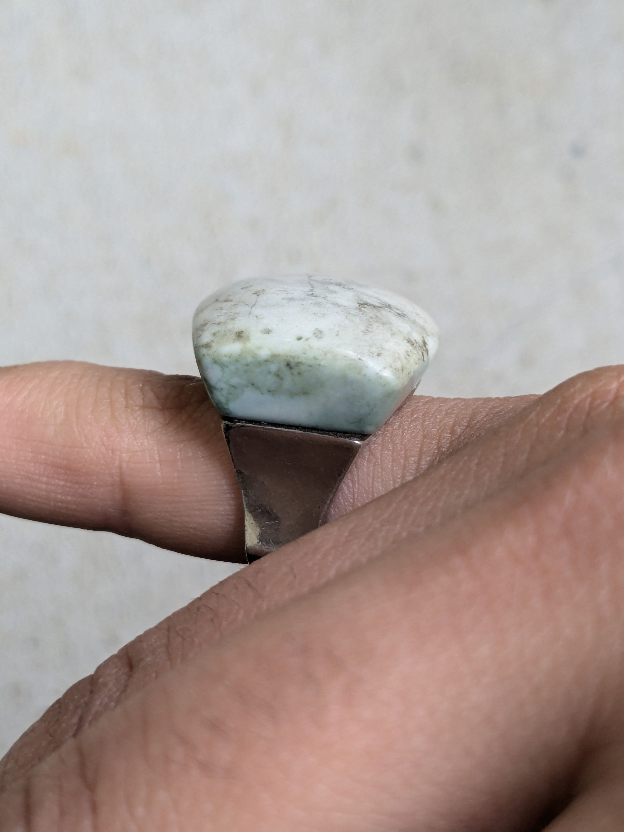 Jewelry Vintage Sterling Silver Ring Blue Howlite 7.75 Modern Size ONE SIZE - 4 Thumbnail