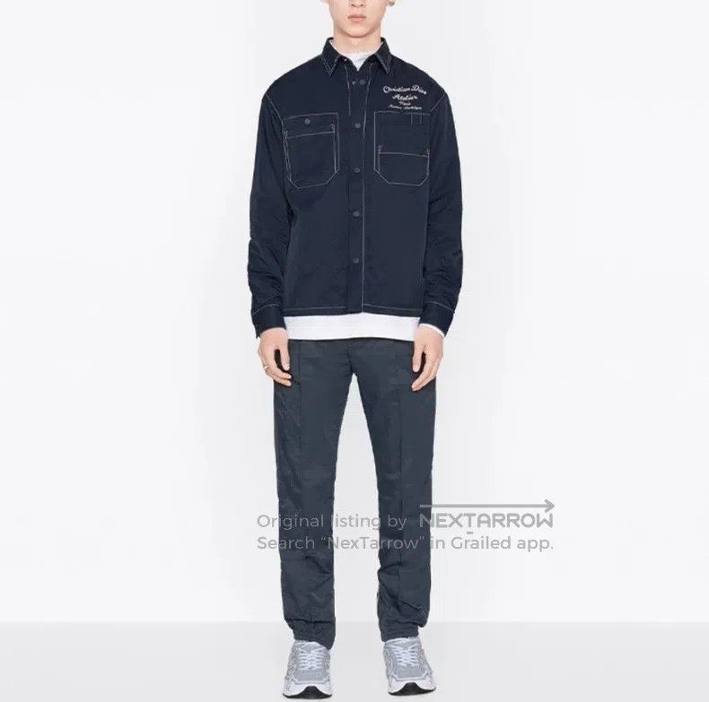 Dior Dior Embroidered Logo Navy Blue Shirt Jacket Size US XXS / EU 40 - 9 Thumbnail