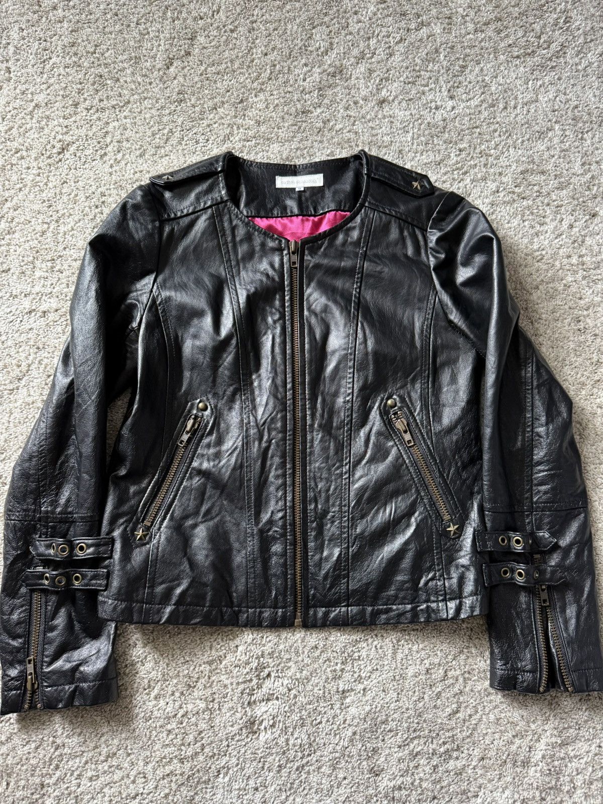 If Six Was Nine Rare Vintage Y2K Leather Jacket Size S / US 4 / IT 40 - 1 Thumbnail