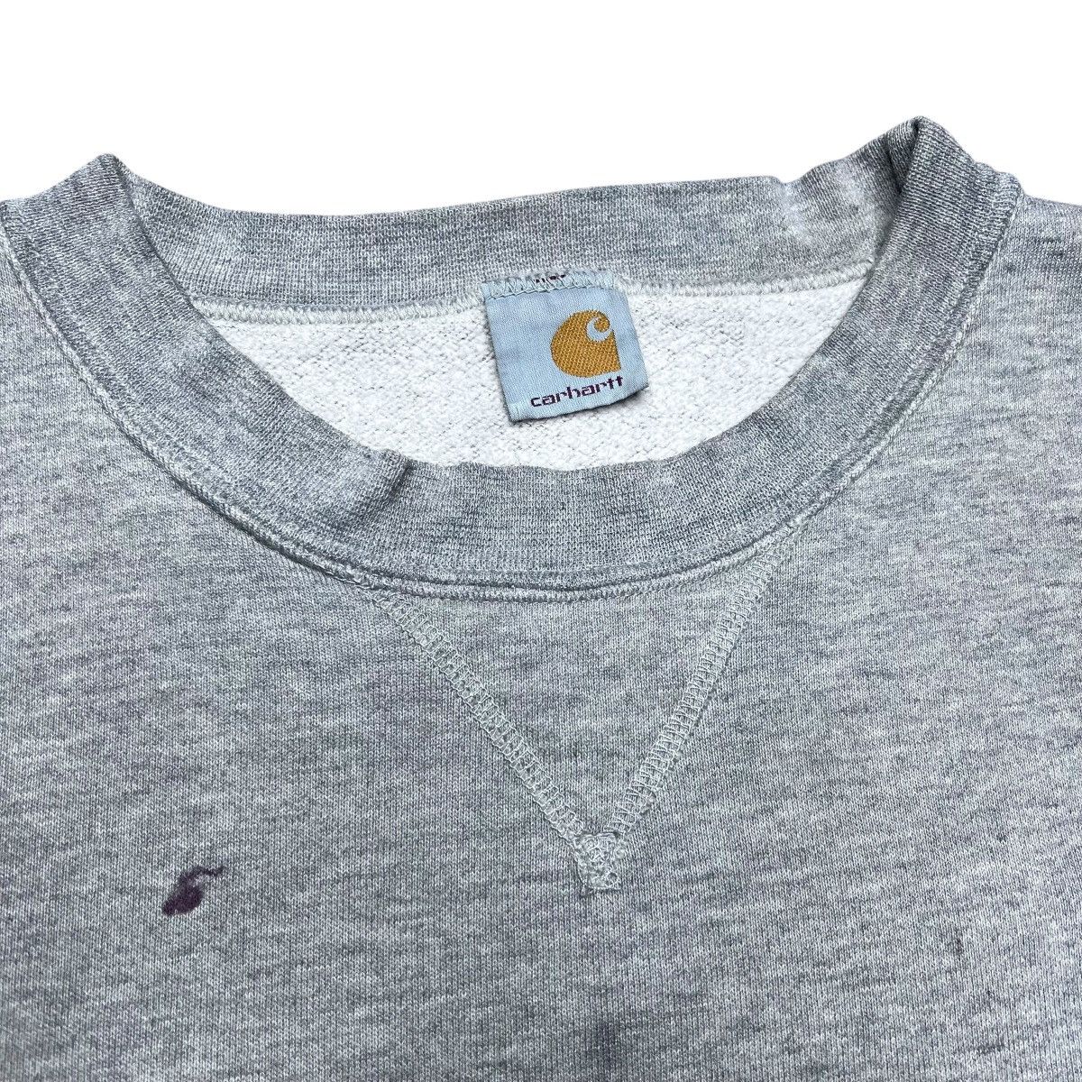 Carhartt × Vintage Vtg 1990s Carhartt Gray Paint Splattered Pullover Sweatshirt Size US XL / EU 56 / 4 - 2 Thumbnail