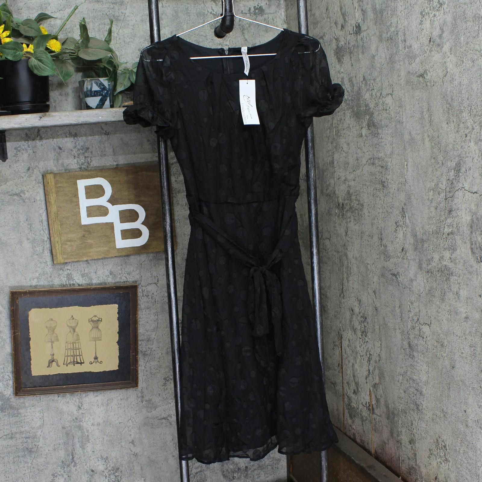 Other Nwt Ny Collection Chiffon Midi Dress Black Multi Circle Pm Size M / US 6-8 / IT 42-44 - 1 Thumbnail