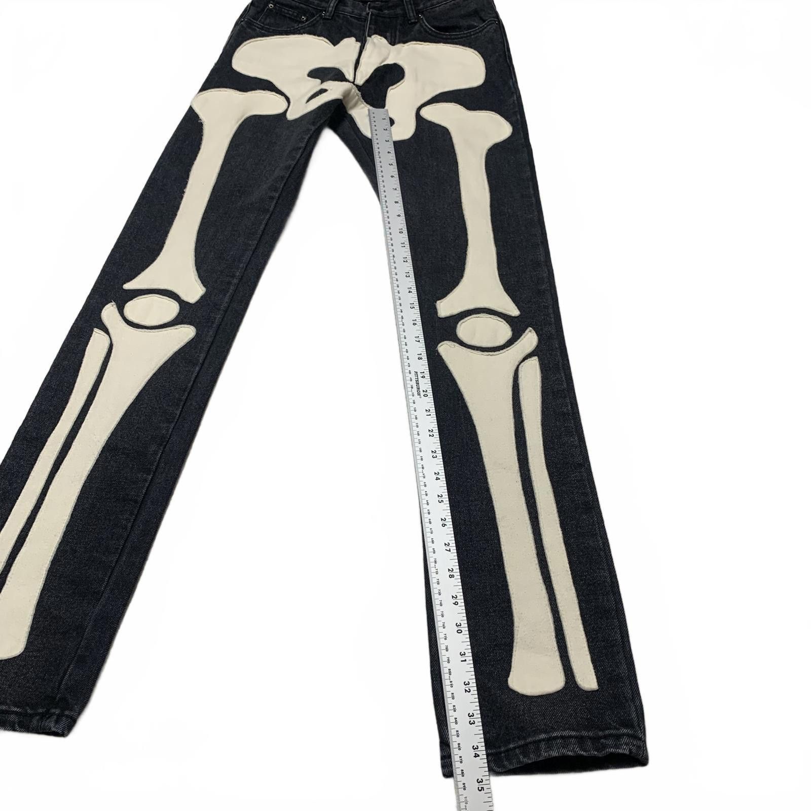 MNML MNML Men's Jeans Sz 28 Black Skull Graphic W28x34.5L Size US 28 / EU 44 - 6 Thumbnail