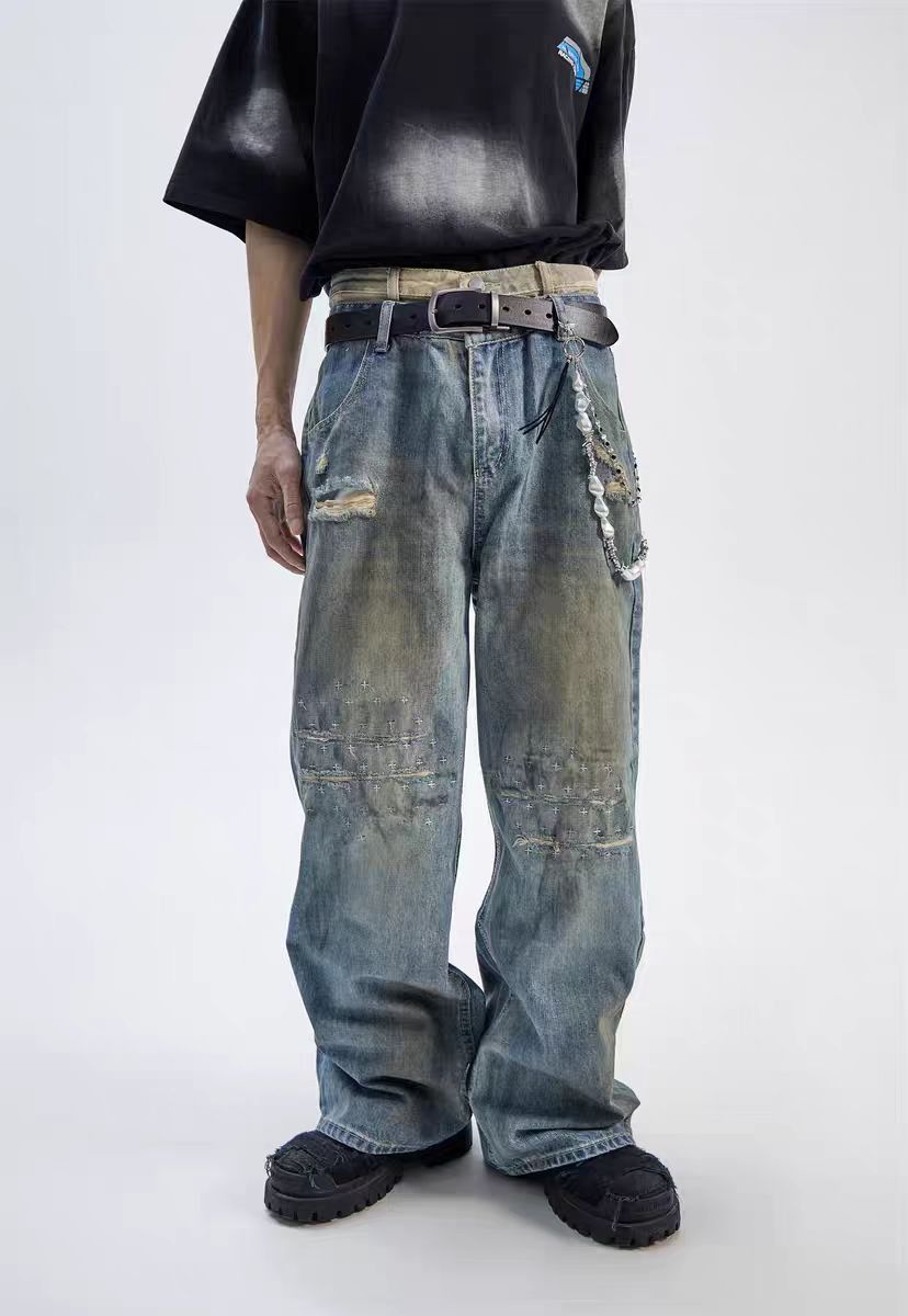 Other Double-waist straight-leg ripped jeans Size US 32 / EU 48 - 4 Thumbnail