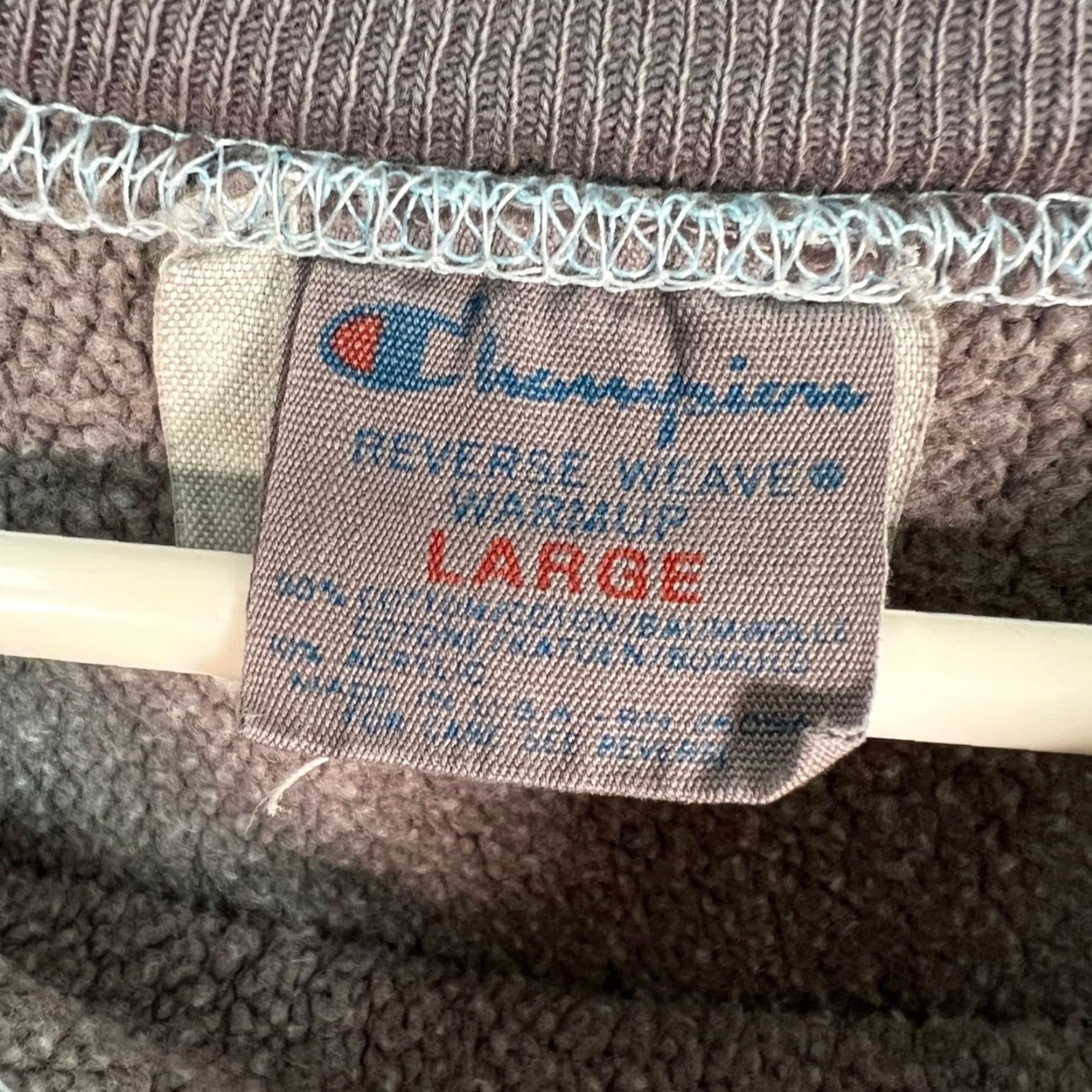 Champion VINTAGE Champion Reverse Weave Sweatshirt Large Mens 80s Gray Crewneck Pullover Sweatshirt 7/10 Stains Distressing 80s Theme Winter Spring Fall Size US L / EU 52-54 / 3 - 3 Thumbnail