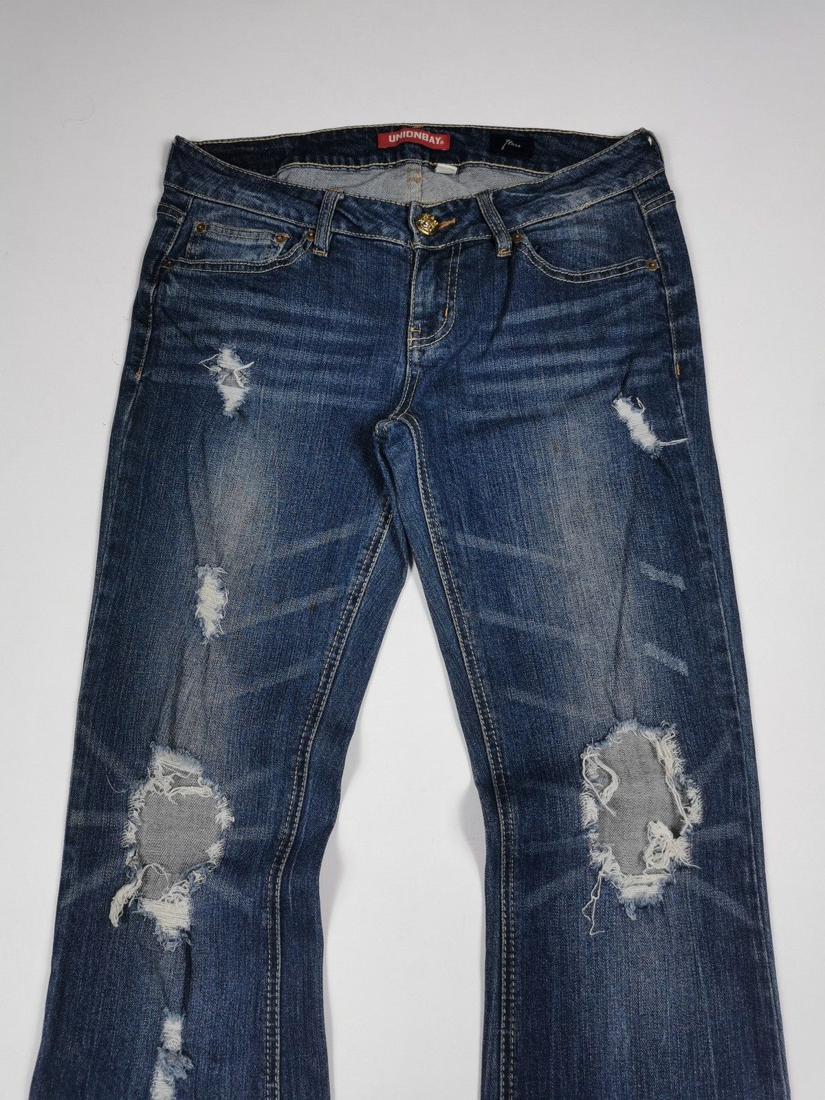 UNIONBAY Flare Distressed Unionbay Denim Jeans Size 30" / US 8 / IT 44 - 2 Thumbnail