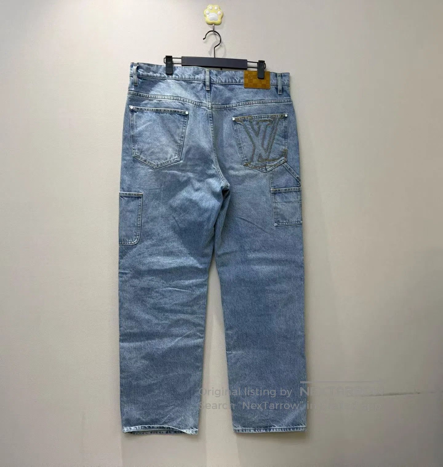 Louis Vuitton Louis Vuitton Blue Washed Patch Back Logo Denim Pants| Size US 38 / EU 54 - 4 Thumbnail