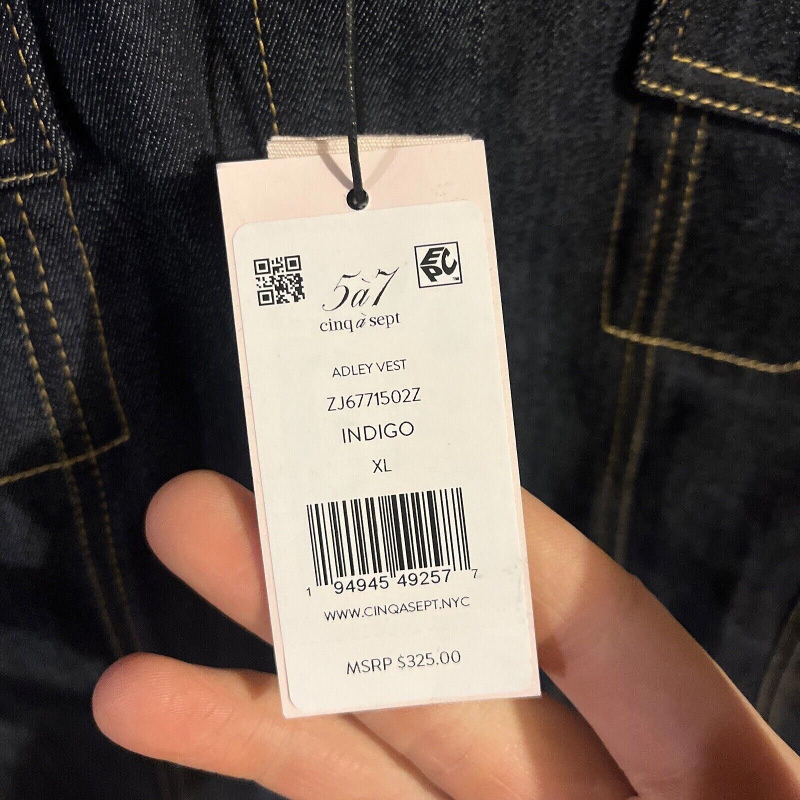 Designer NEW Cinq A Sept ADLEY BEST in INDIGO size XL #ZJ6771502Z Size XL / US 12-14 / IT 48-50 - 5 Thumbnail