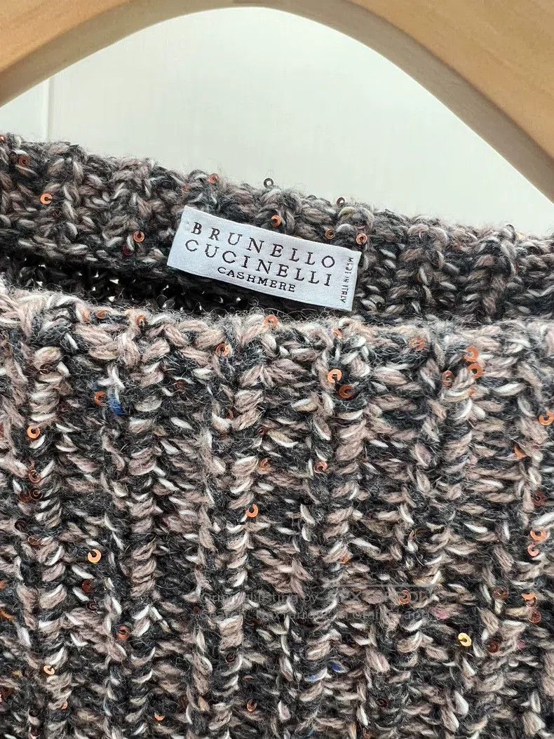 Brunello Cucinelli Brunello Cucinelli Sequined Cashmere Sweater Size M / US 6-8 / IT 42-44 - 4 Thumbnail