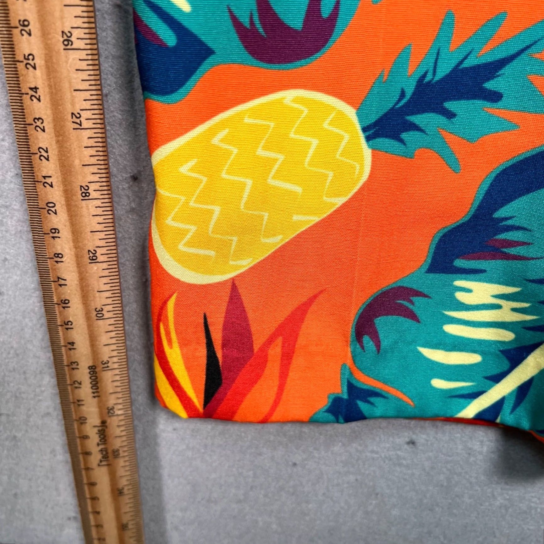 Vintage Shinesty Mens Dress Pants Orange Tropical Pineapple Print Flat Front Chino 34 x 34 Pants Mens Size US 34 / EU 50 - 7 Thumbnail
