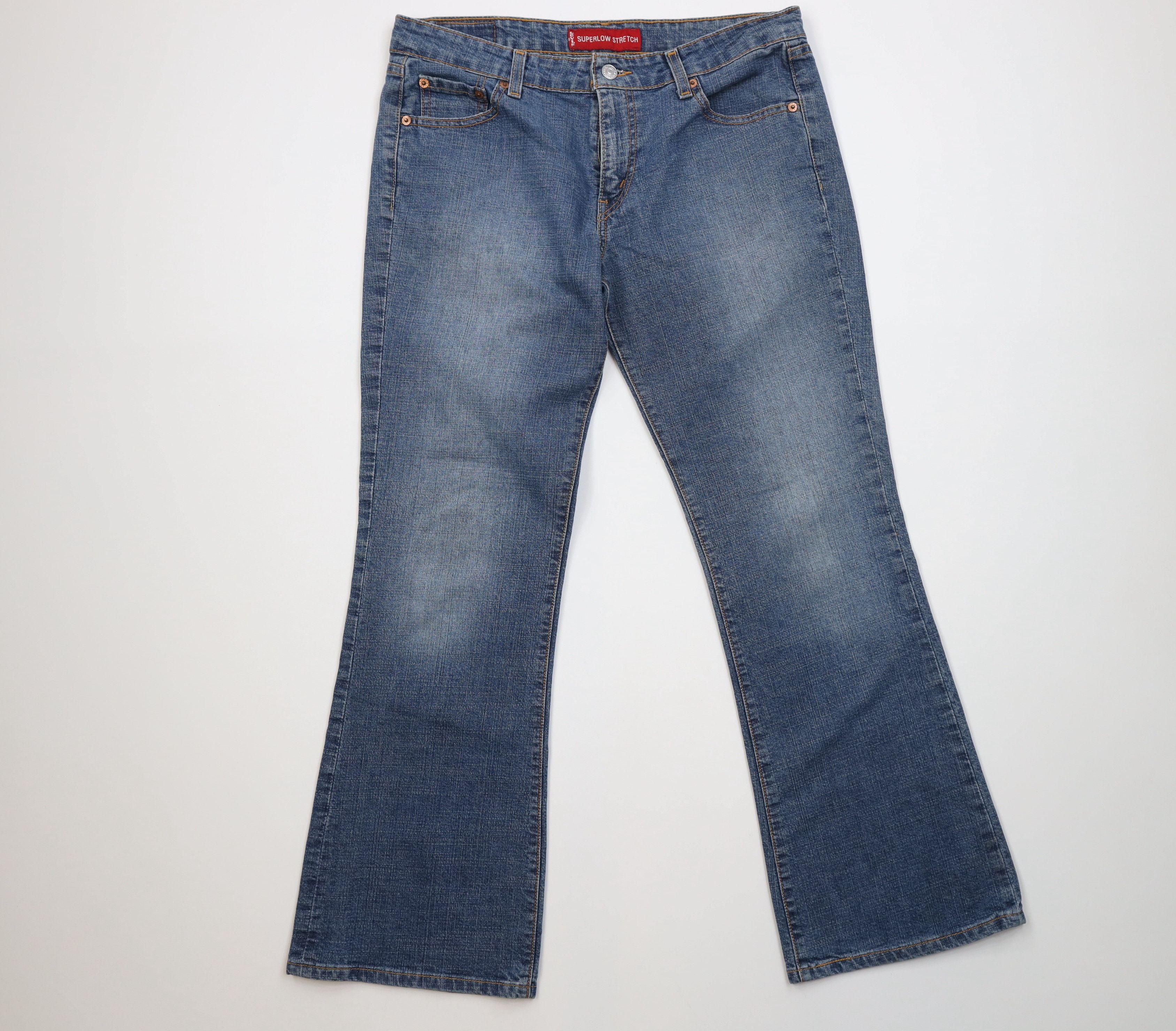 Levi's Vintage Y2K 2003 Levis Superlow Stretch Flared Bootcut Jeans Size 32" / US 10 / IT 46 - 1 Thumbnail