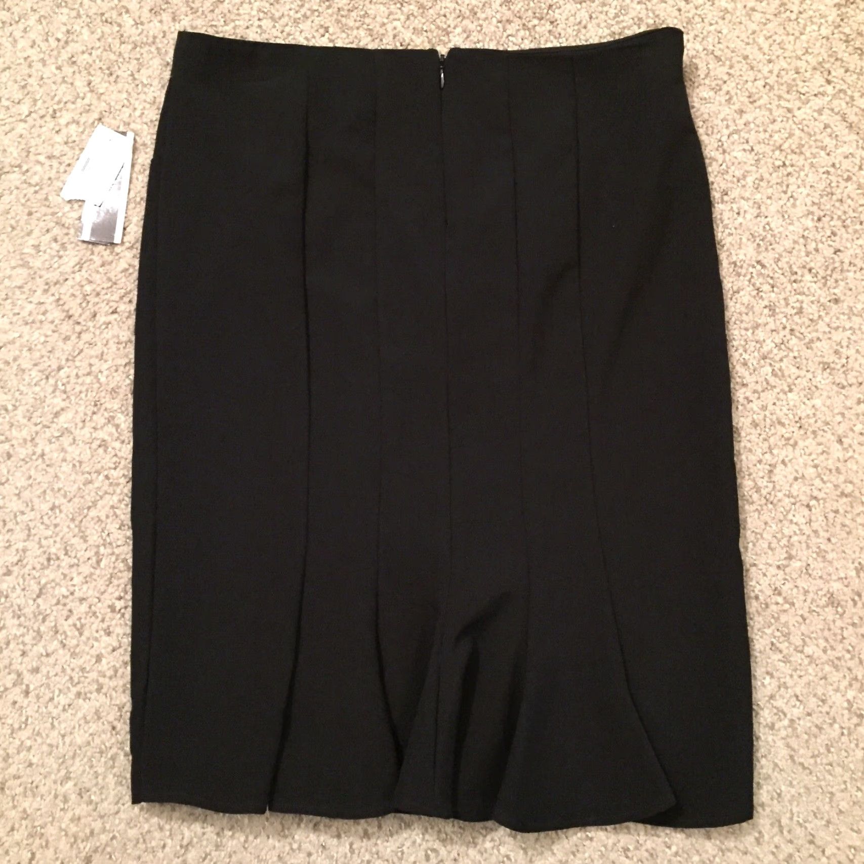 Vintage A. Byer Skirt Knee Length Black 9 Pencil Pleated Unlined Vintage No? Size 30" / US 8 / IT 44 - 6 Thumbnail