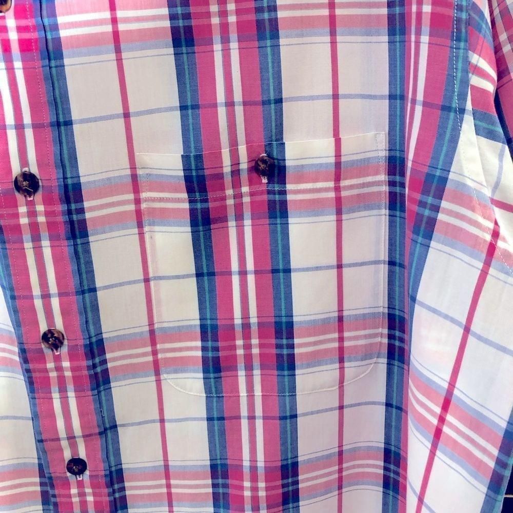 Vintage Mervyns vintage 90s pink white plaid short sleeves shirt L Size US L / EU 52-54 / 3 - 9 Thumbnail