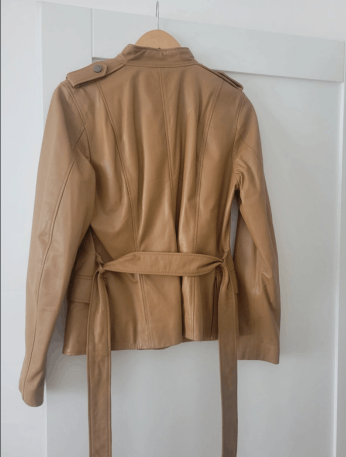 Roberto Cavalli Jacket Leather Coat Trench Biker Moto EX0095