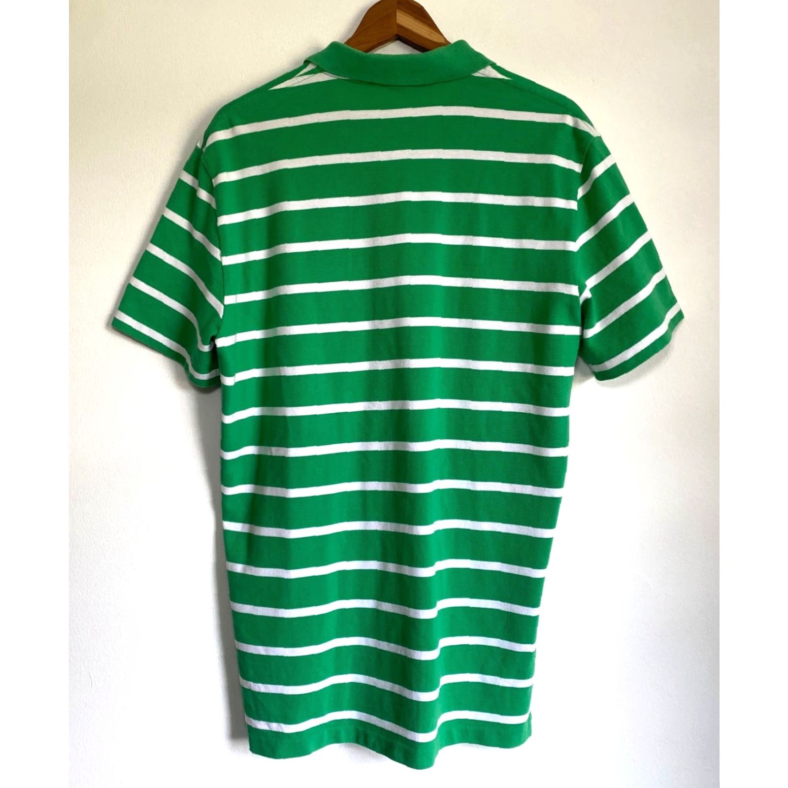 Polo Ralph Lauren VINTAGE Polo Ralph Lauren Mens Polo Shirt Striped Chest Pocket Sz M Green White Polo Shirt Size US M / EU 48-50 / 2 - 2 Thumbnail