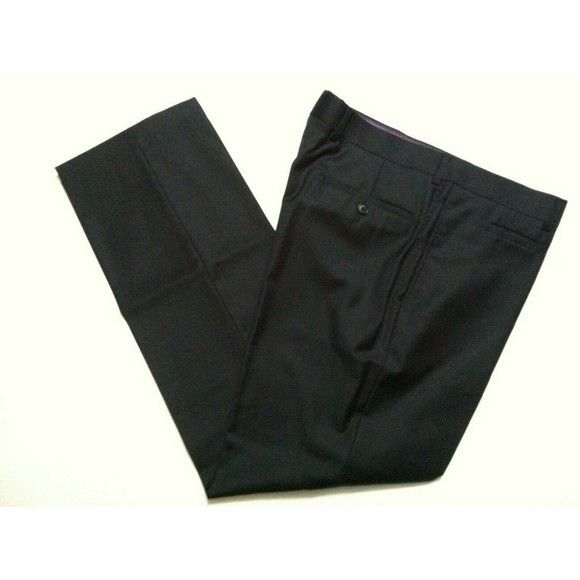 English Laundry ENGLISH LAUNDRY MENS NEW CHARCOAL 100%WOOL DRESS PANTS 35/30 Size 34R - 1 Thumbnail