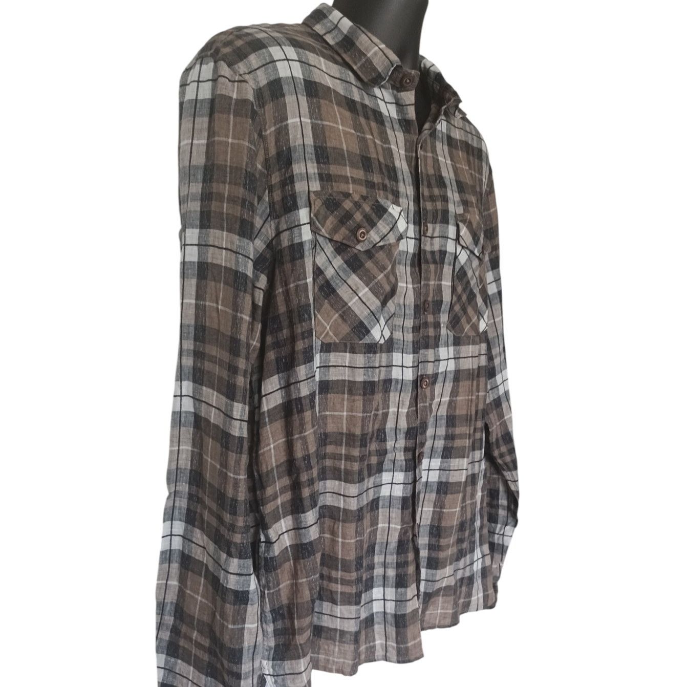 Other FRADI Linen Button Flown Shirt Brown Mens XL Italy Size US XL / EU 56 / 4 - 2 Thumbnail