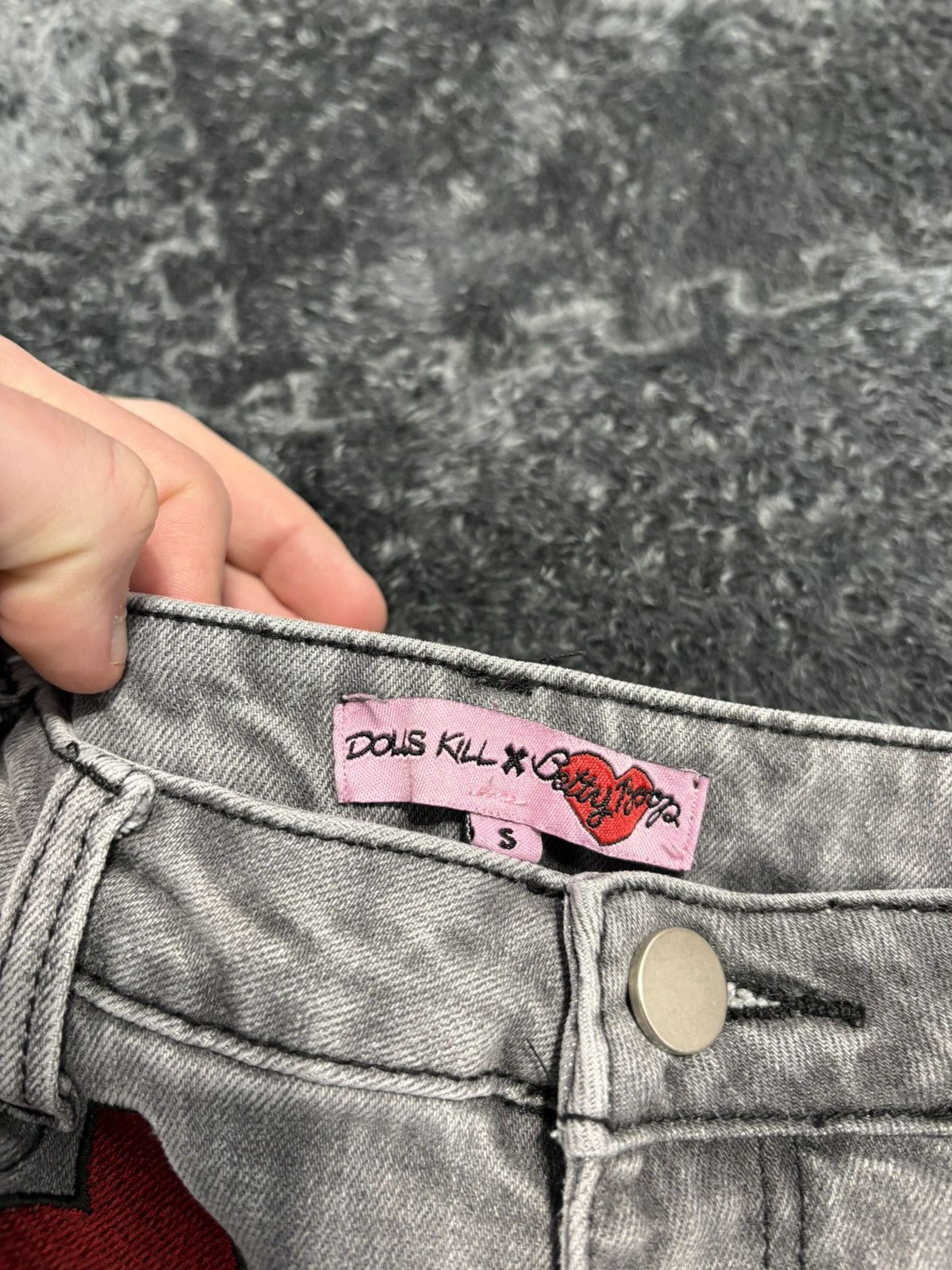 Miss Sixty Dolls Kill Betty Boop Y2K Wide Flared Fit Jeans Size 27" / US 4 / IT 40 - 4 Thumbnail