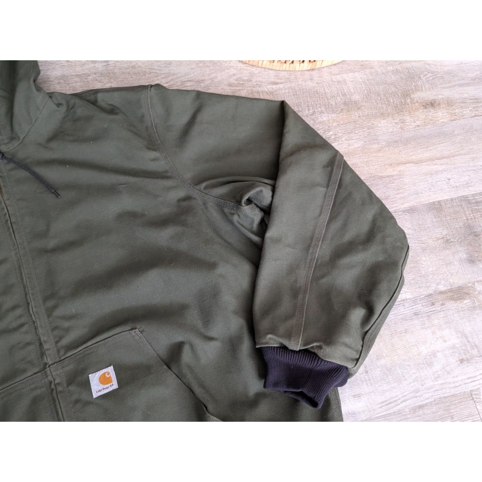 Carhartt VINTAGE Carhartt Jacket Mens 2XLT Military Green Canvas Bomber J131 GRN Y2K Workwear Size US XXL / EU 58 / 5 - 4 Thumbnail