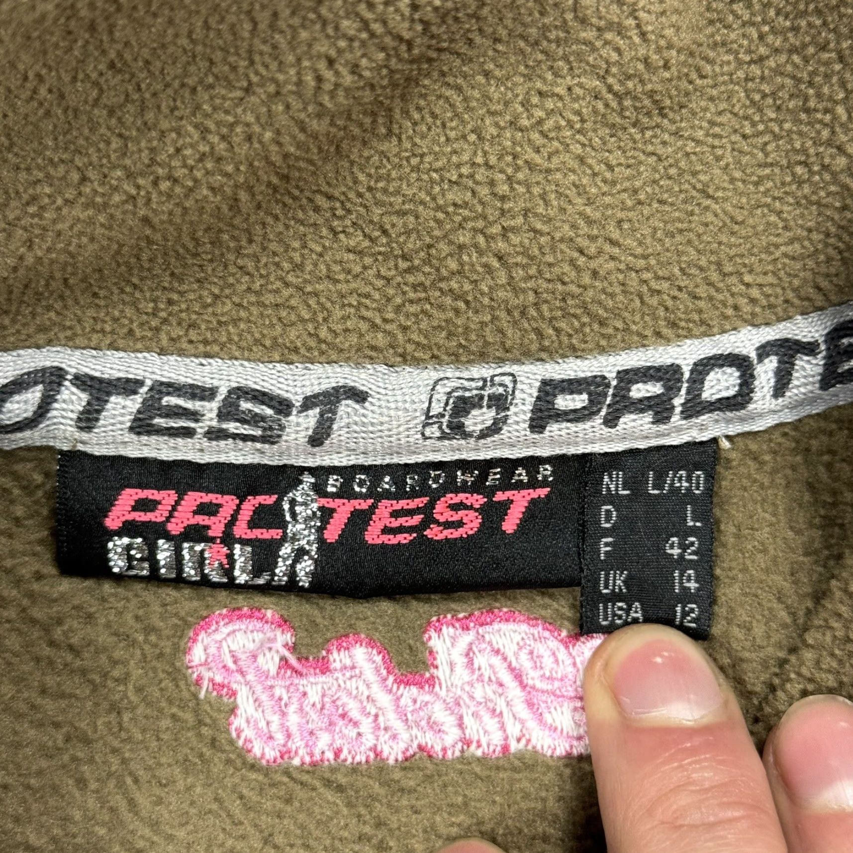 Vintage VINTAGE PREOTEST Y2K Fleece Hoodie Womens S/M Black Tape Sleeve Logo 1/4 Zip 1990s Grunge Size S / US 4 / IT 40 - 5 Thumbnail