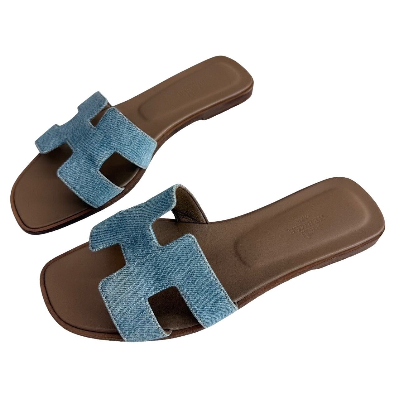 Hermes Hermes Oran Denim Sandals Size 38.5 Size US 8.5 / IT 38.5 - 1 Thumbnail