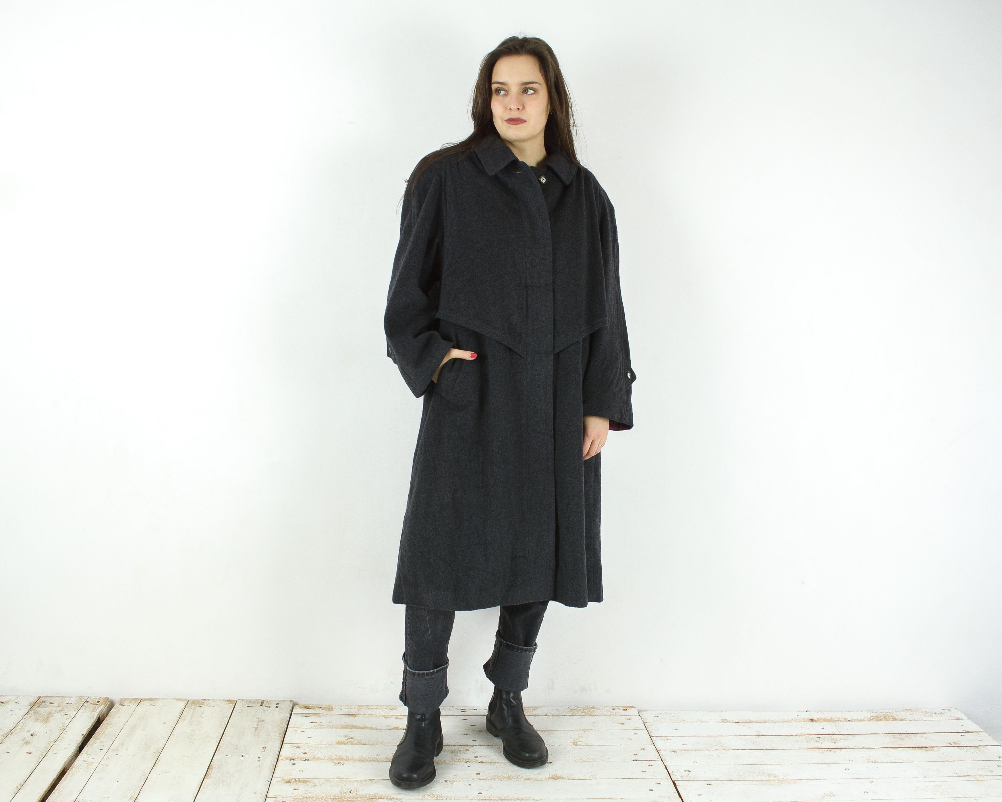Original Loden XL Wool Coat Button Up Jacket Overcoat Mac