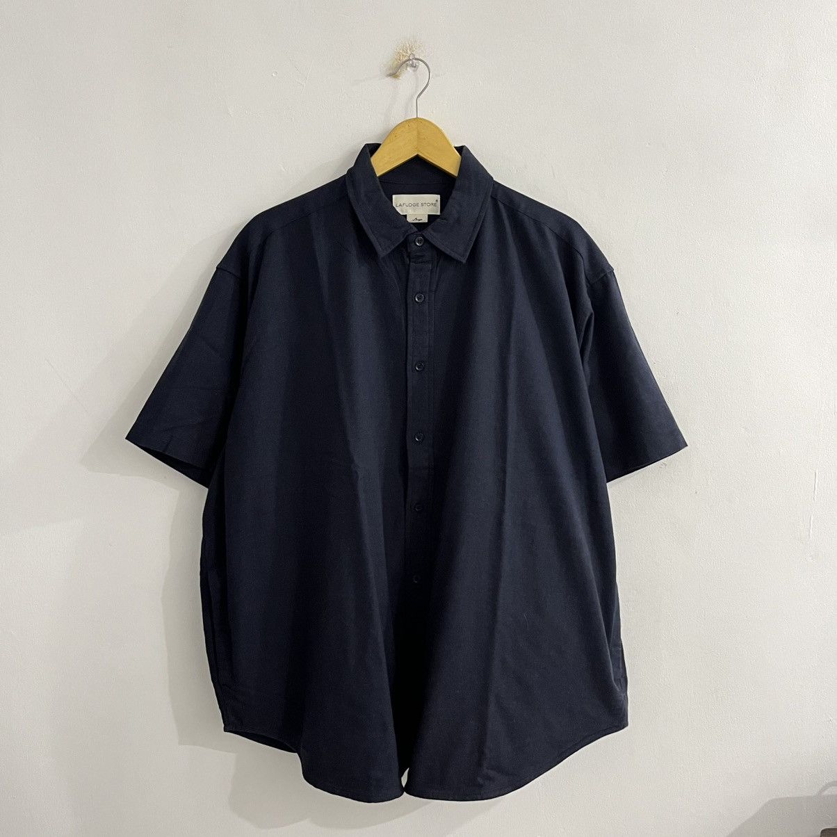 Japanese Brand Lafudge City Boy Oversized Shirt Darknavy Size US L / EU 52-54 / 3 - 6 Thumbnail