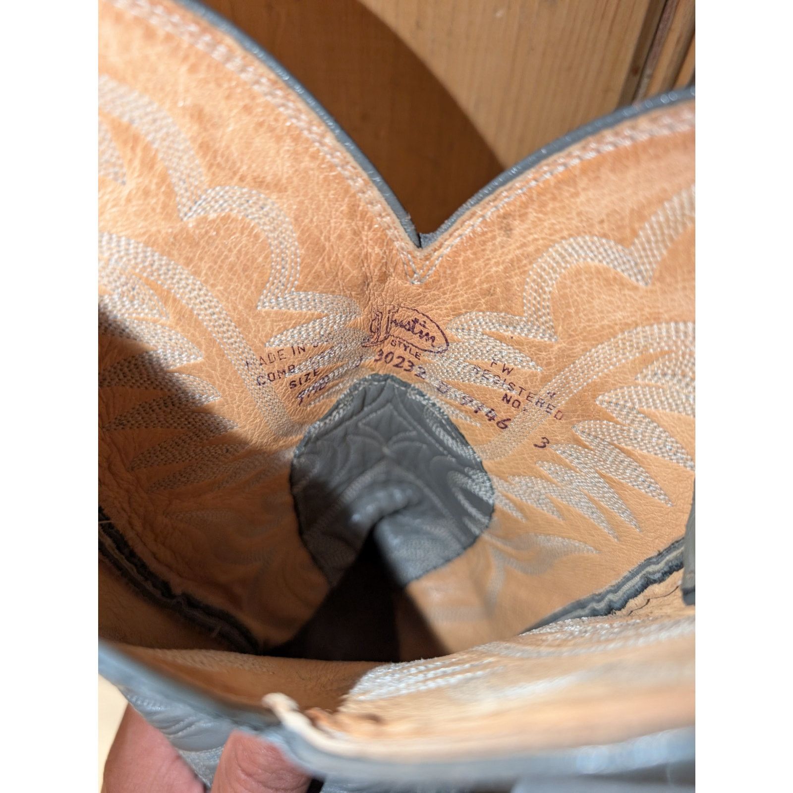 Justin Boots Justin Cowboy Western Boots Leather Size 9.5 D Size US 9.5 / EU 42-43 - 5 Thumbnail