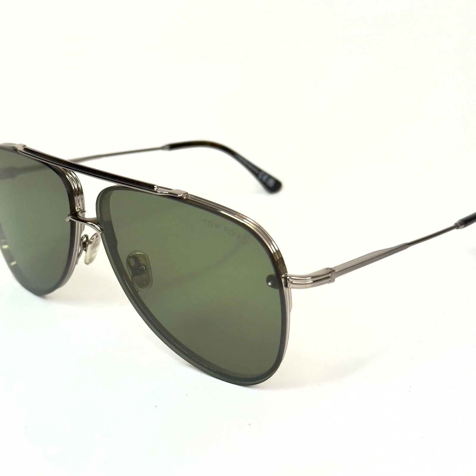 Tom Ford TOM FORD LEON TF1071 14N Gray Green Metal Sunglasses 1071 Size ONE SIZE - 4 Thumbnail