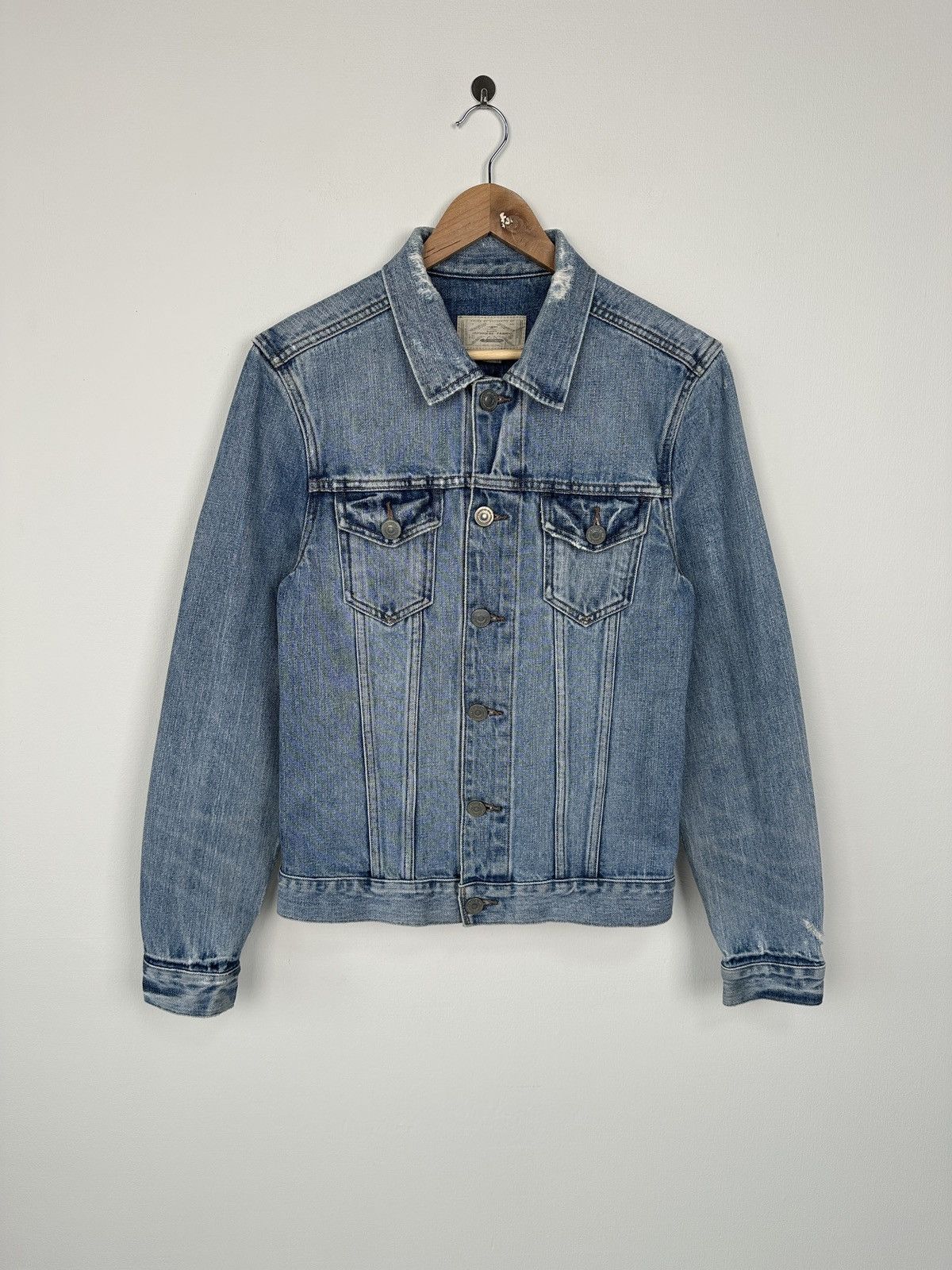 Allsaints ALLSAINTS Japanese Fabric Kiku Denim Trucker Jacket size S Size US S / EU 44-46 / 1 - 1 Thumbnail
