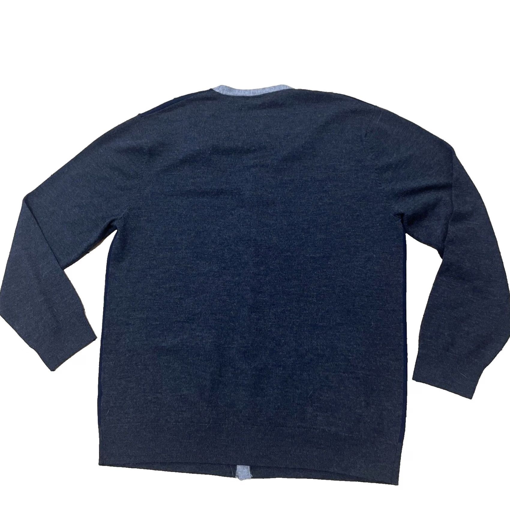 Liz Claiborne Claiborne Cardigan Sweater Men 2XL Navy Blue Wool V-Neck Preppy All Seasons Casual Size US XXL / EU 58 / 5 - 2 Thumbnail