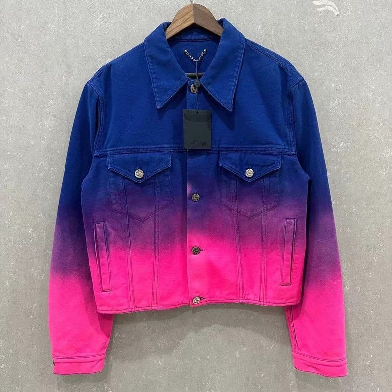 Louis Vuitton louis vuitton blue pink gradient denim jacket Size US L / EU 52-54 / 3 - 7 Thumbnail