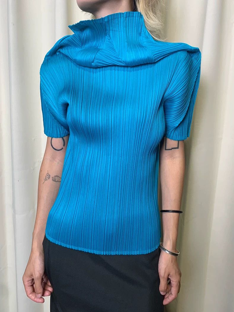 Issey Miyake Issey Miyake size:3 A medieval lake water blue pleated flo Size XS / US 0-2 / IT 36-38 - 3 Thumbnail