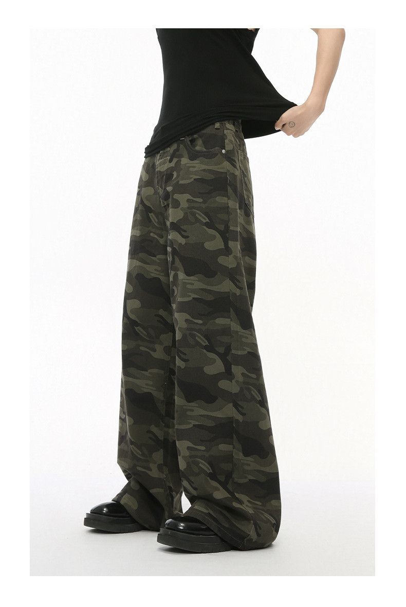 Japanese Brand × Jean American street retro camouflage straight wide-leg jeans Size US 32 / EU 48 - 4 Thumbnail