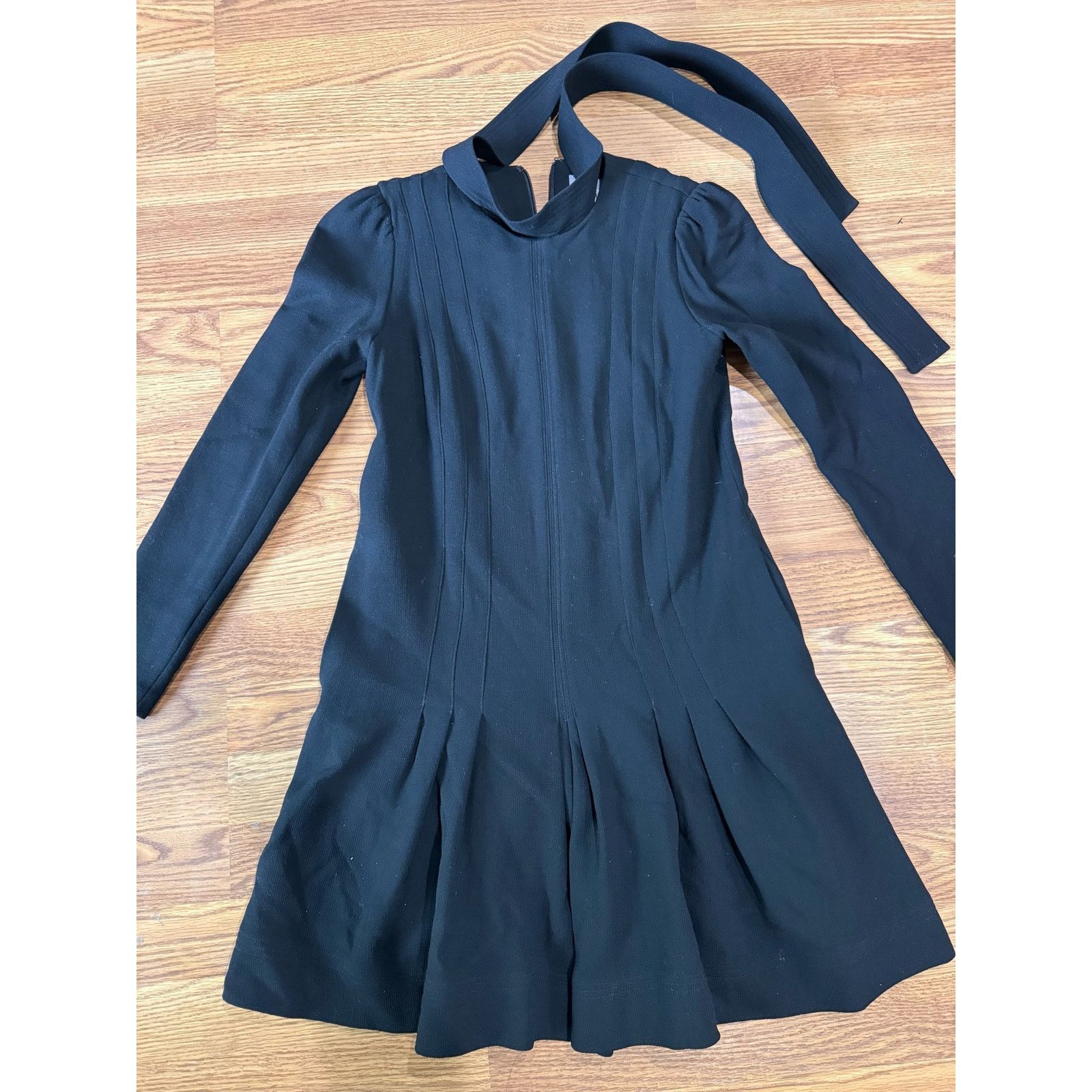 Lela Rose Lela Rose black long sleeve wool blend flounced dress size 0 Size XS / US 0-2 / IT 36-38 - 11 Thumbnail