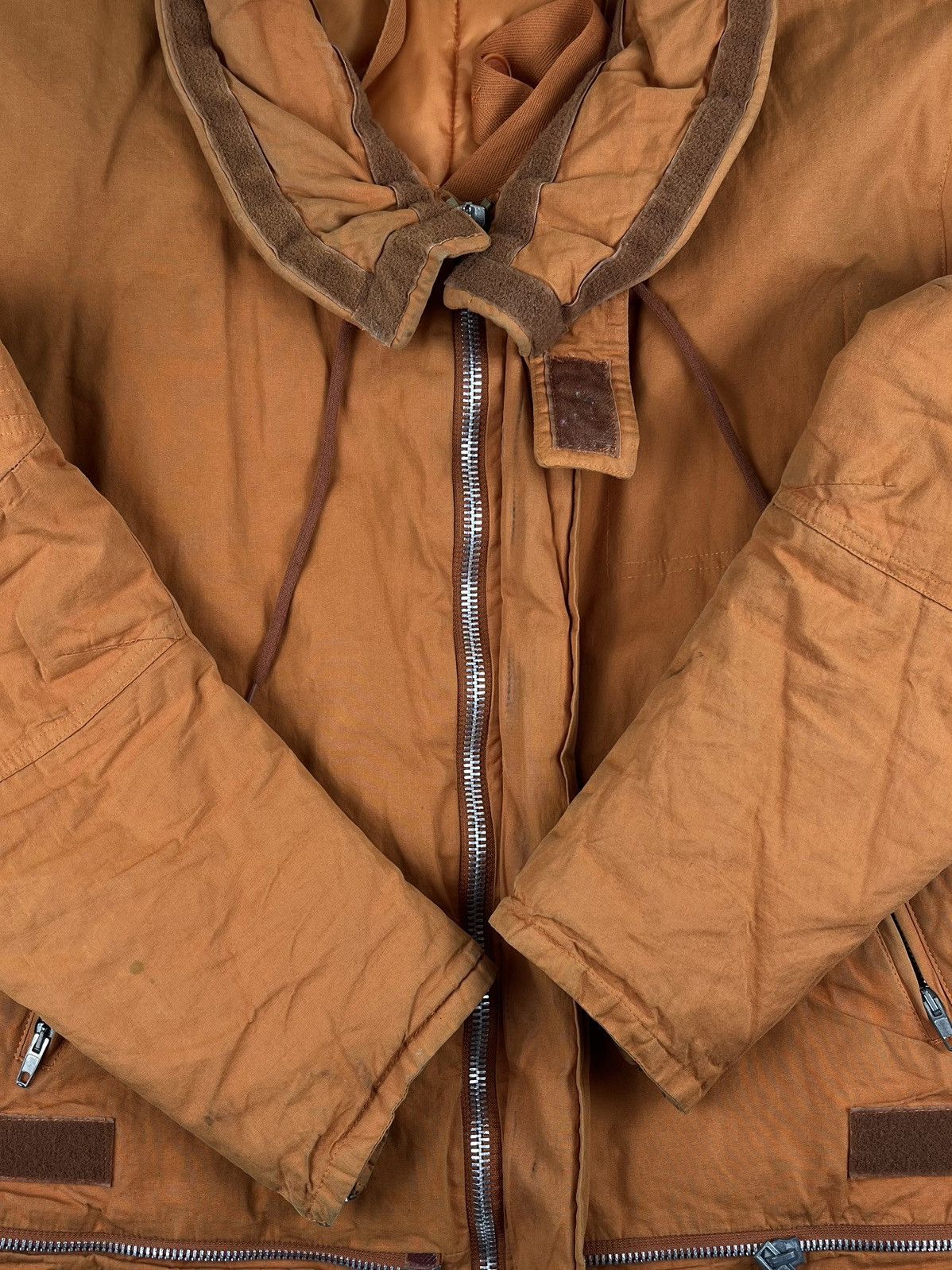 AW99 Helmut Lang Fur Astro Biker Jacket Runway Iron Orange