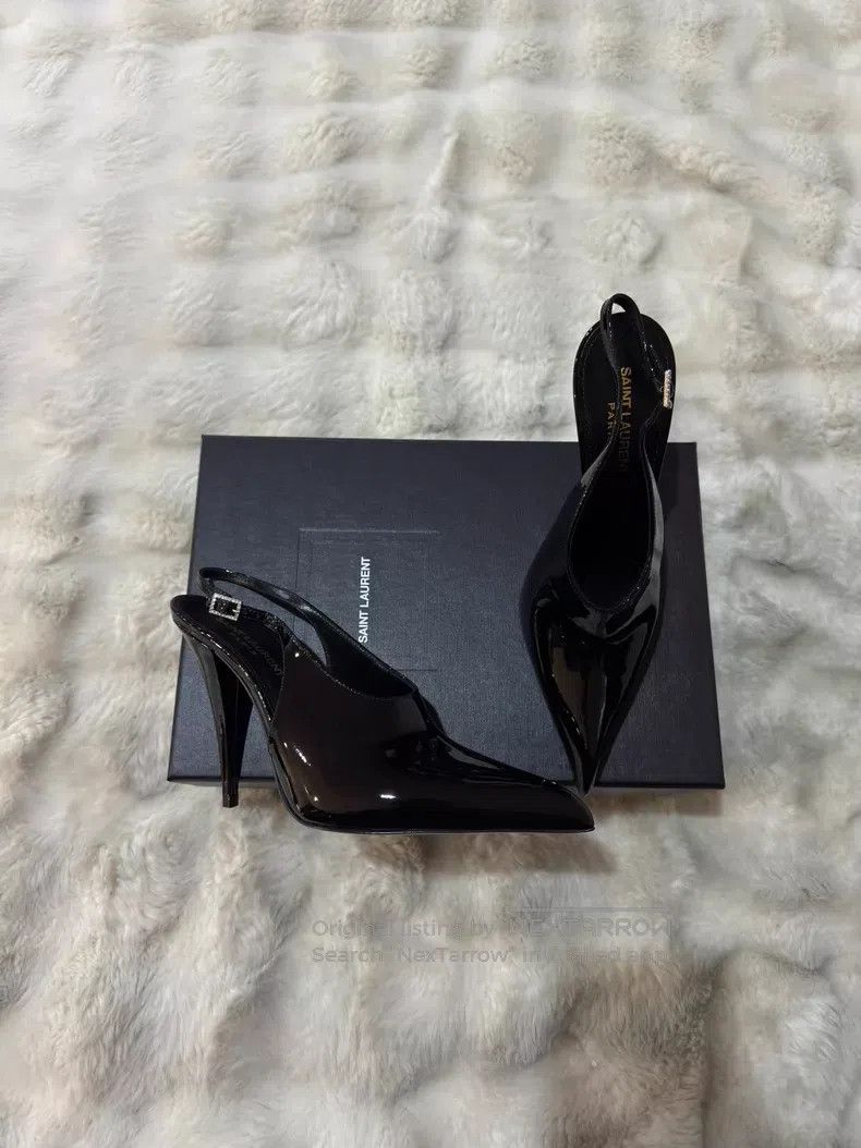 Saint Laurent Paris Saint Laurent Paris Crystal Rhinestone Patent Leather Poin Size US 7 / IT 37 - 1 Thumbnail