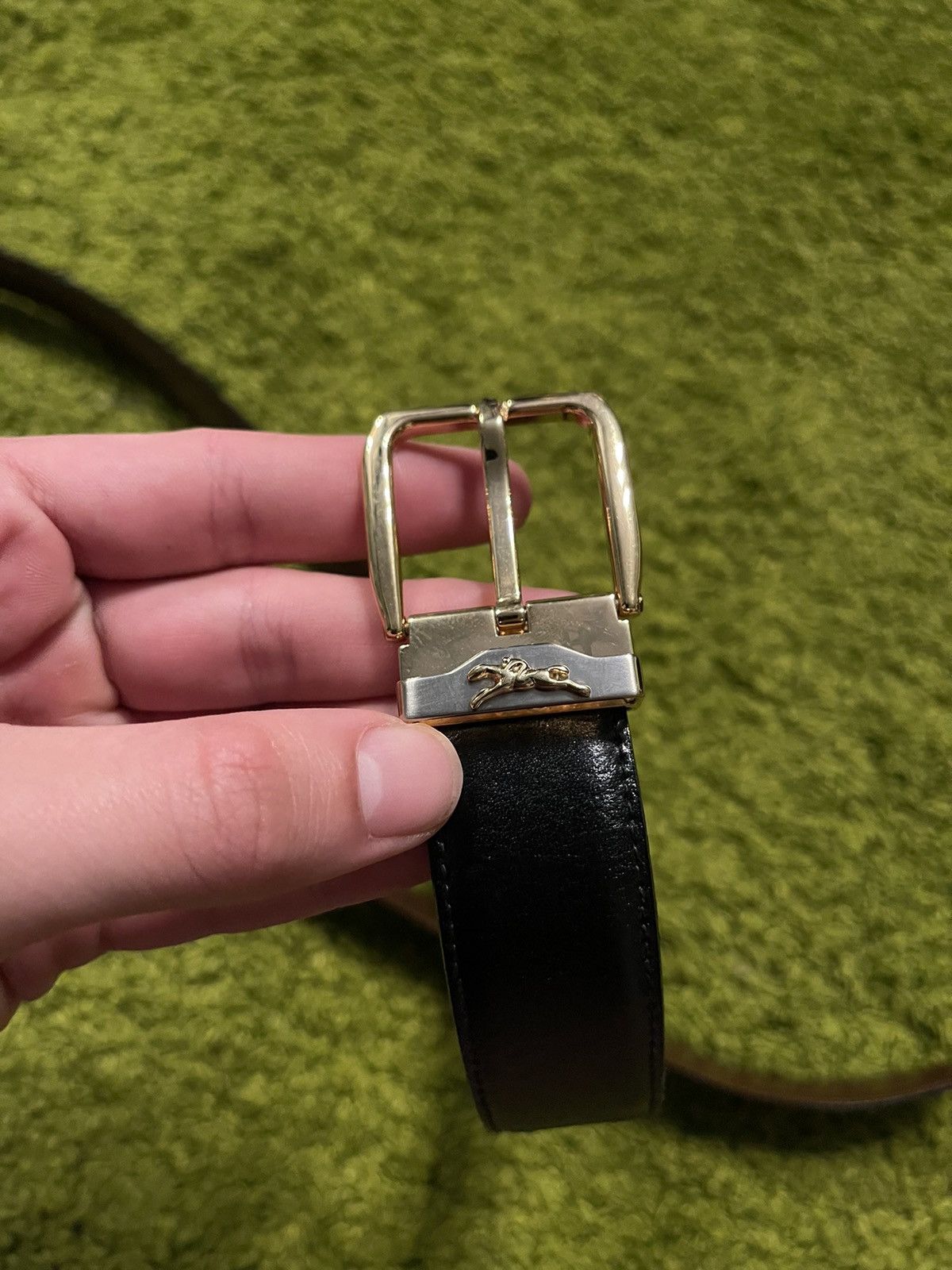 Cowboy Equipment × Genuine Leather × Longchamp Longchamp real leather belt Size 36 - 3 Thumbnail