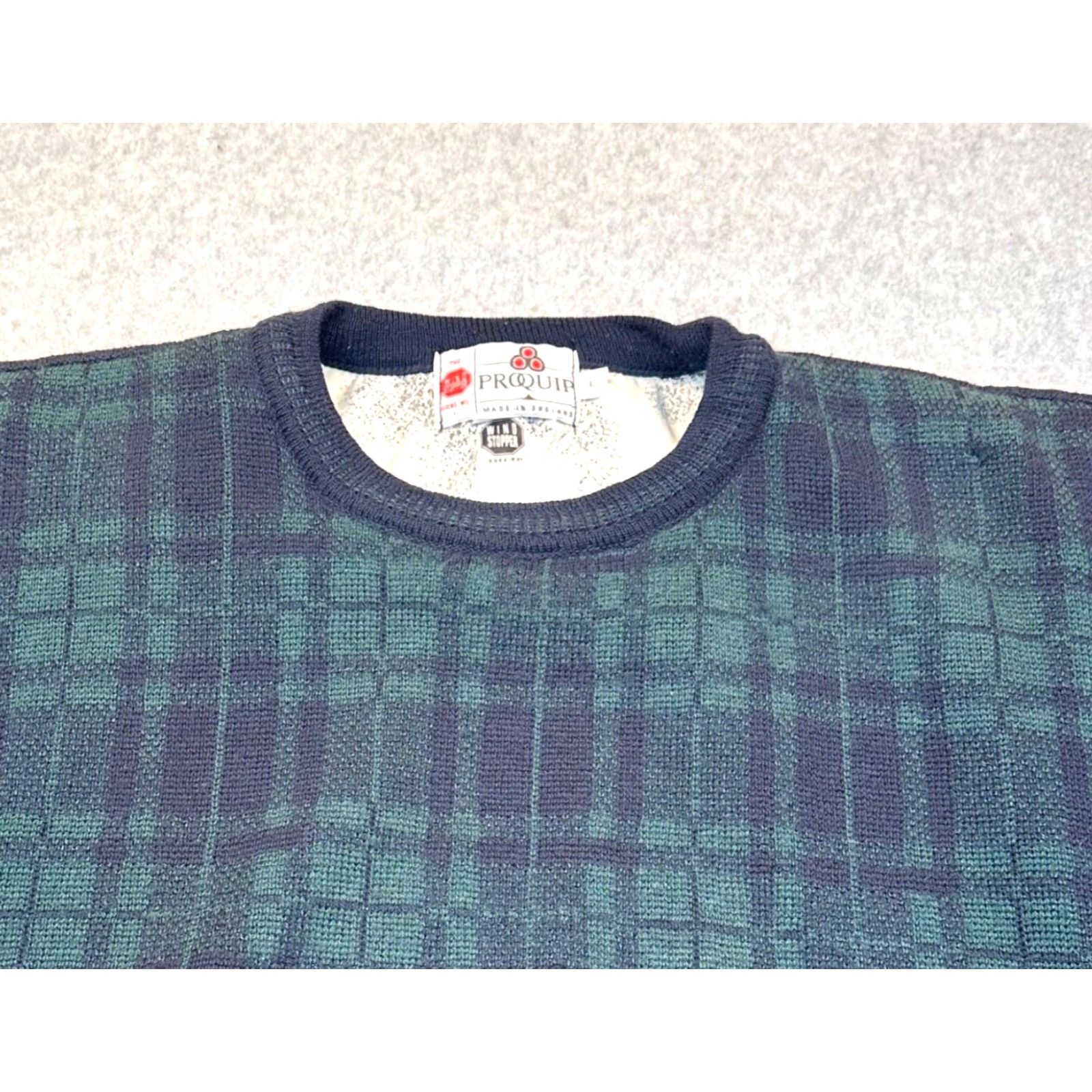 Vintage VINTAGE ProQuip Wind Stopper Golf Sweater Wool Gore-WS Lined Plaid Mens Large Size US L / EU 52-54 / 3 - 3 Thumbnail