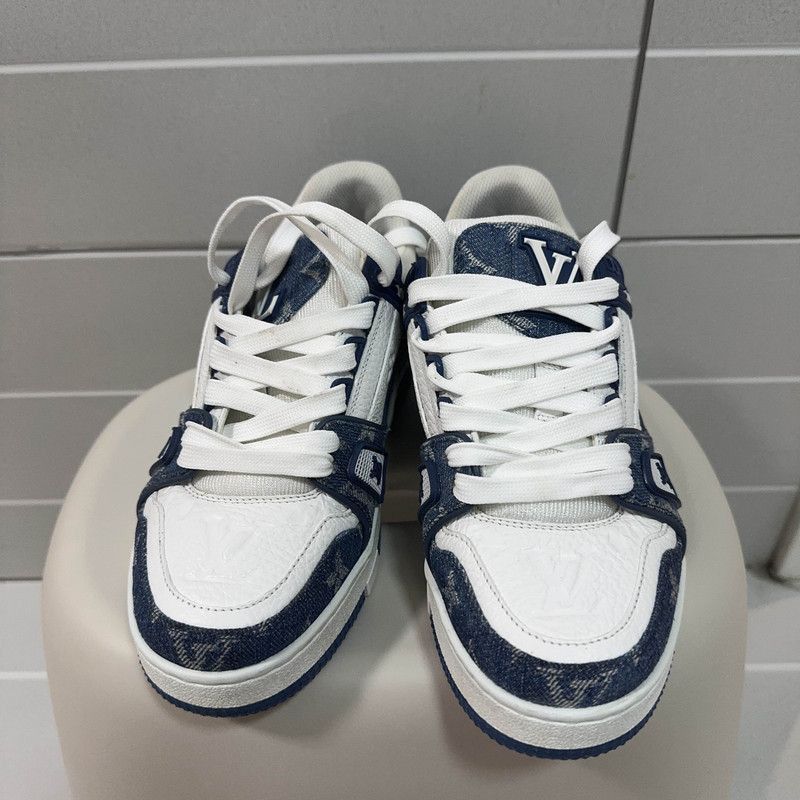 Louis Vuitton Louis Vuitton Denim Leather Casual Low-Top Sneakers -2508 Size US 5.5 / EU 38 - 2 Thumbnail