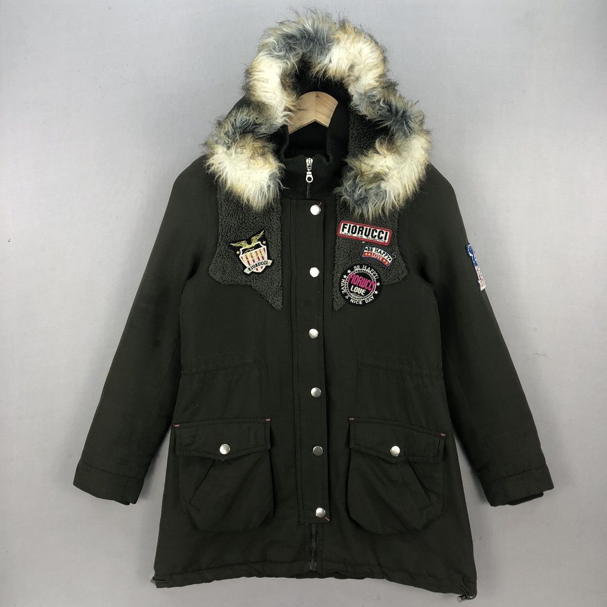Fiorucci Vintage 00’s Fiorucci Patches Faux Fur Parka Size US XS / EU 42 / 0 - 1 Thumbnail
