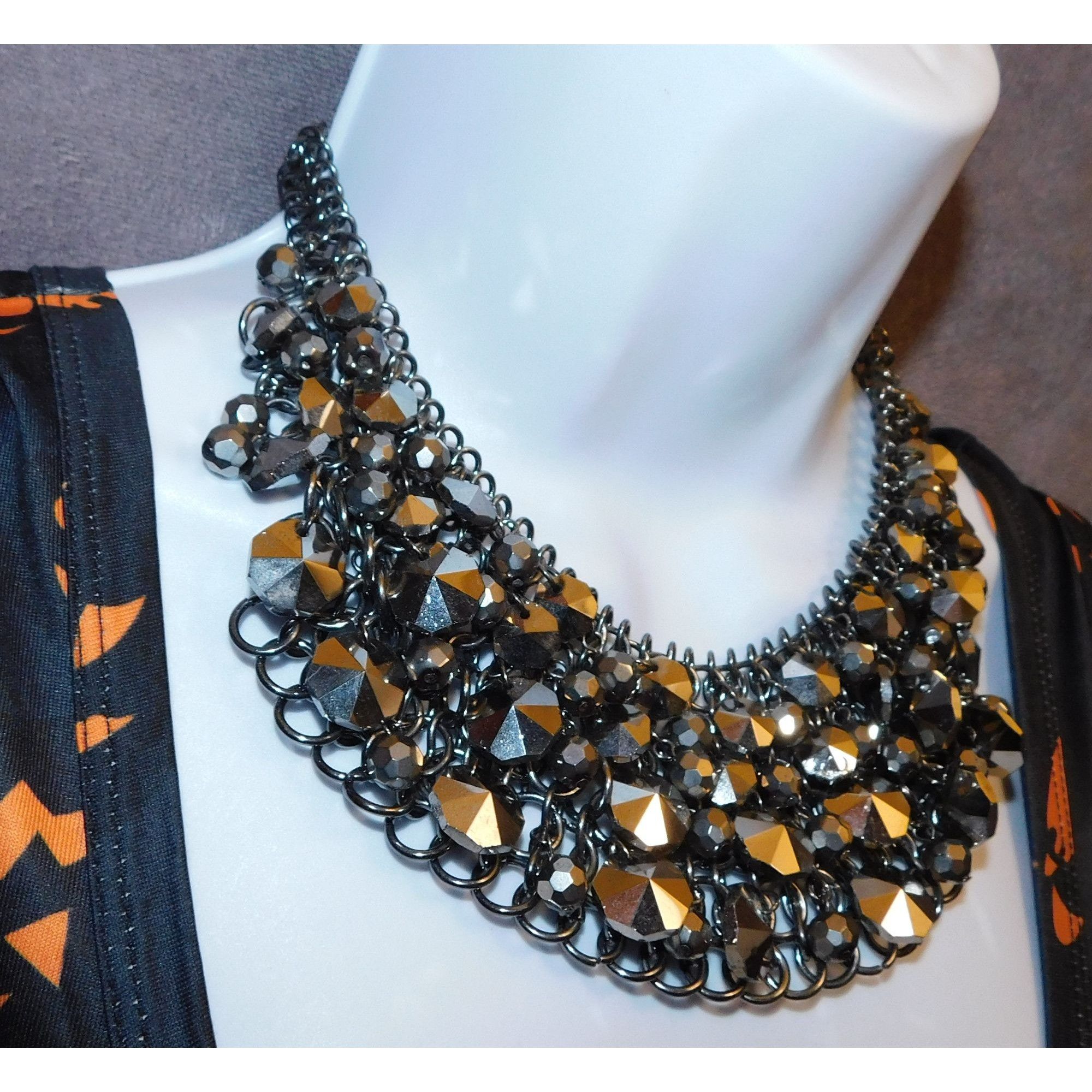 Other Glam Goth Sparkly Gemmed Bib Statement Necklace Size ONE SIZE - 3 Thumbnail