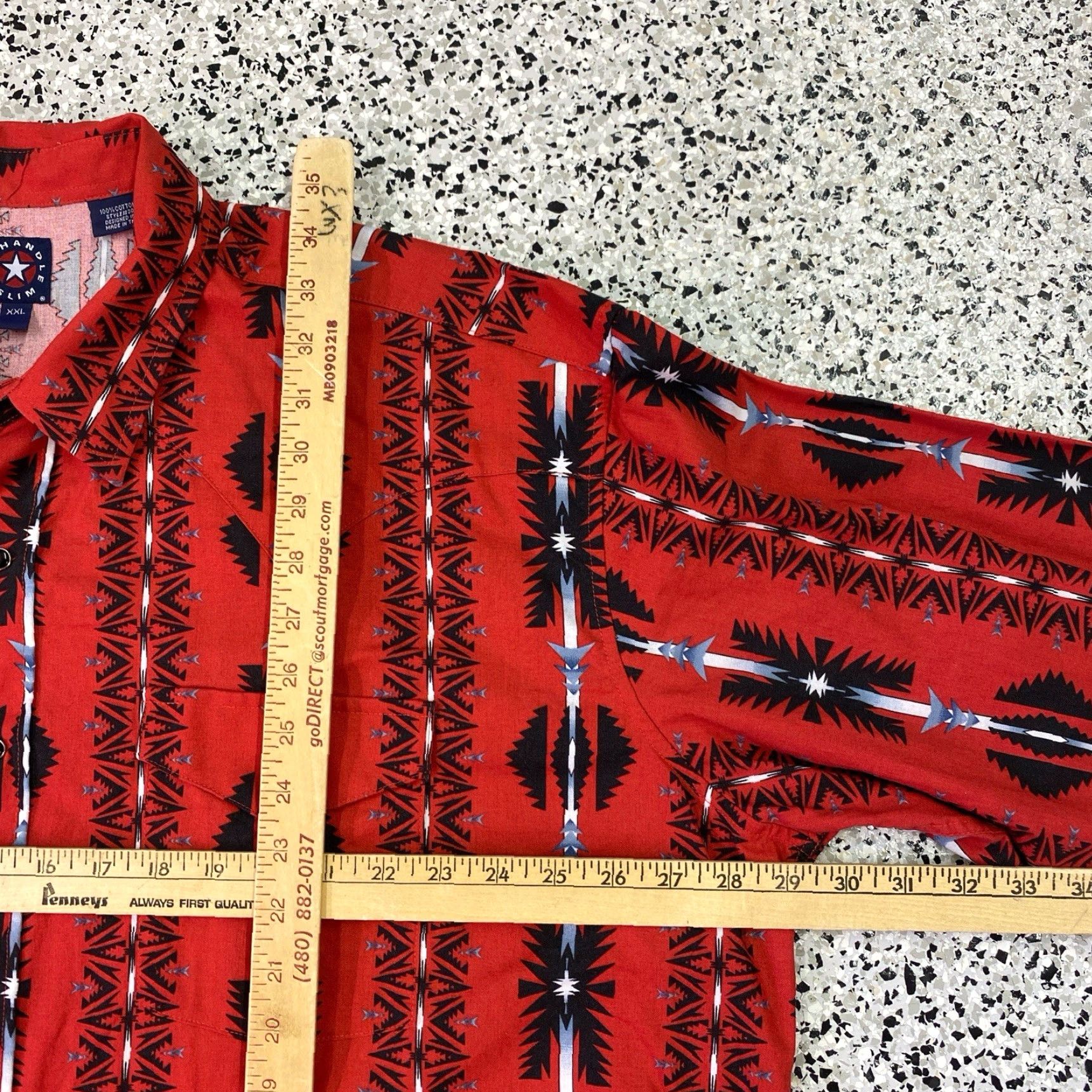 Vintage VINTAGE Panhandle Slim Western Shirt Mens XXL Red Aztec Print USA Size US XXL / EU 58 / 5 - 3 Thumbnail